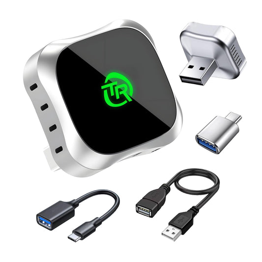 Wireless CarPlay Adapter for iPhone, Convert Wired to Wireless Apple CarPlay Adapter, Plug & Play, No Delay & Stable Control, Mini Size, USB & USB-C/Type-C for Cars 2016+ iOS10+, CarPlay Dongle Black
