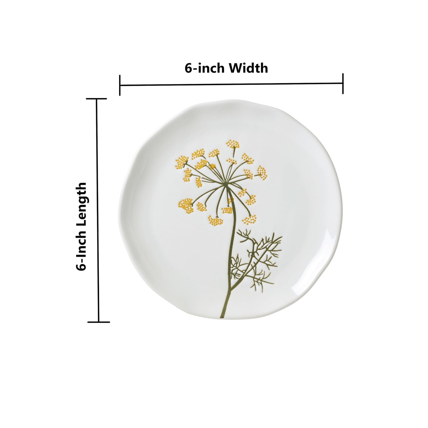Lenox Dinnerware Set, Wildflowers Tidbit Appetizer Plates Set Of 4, Service For 4, Dessert Plates, Small Plate 6 Inch, Snack Plate, Stoneware, Dishwasher Safe, 6-Inch Diameter (Assorted, 4 Piece)