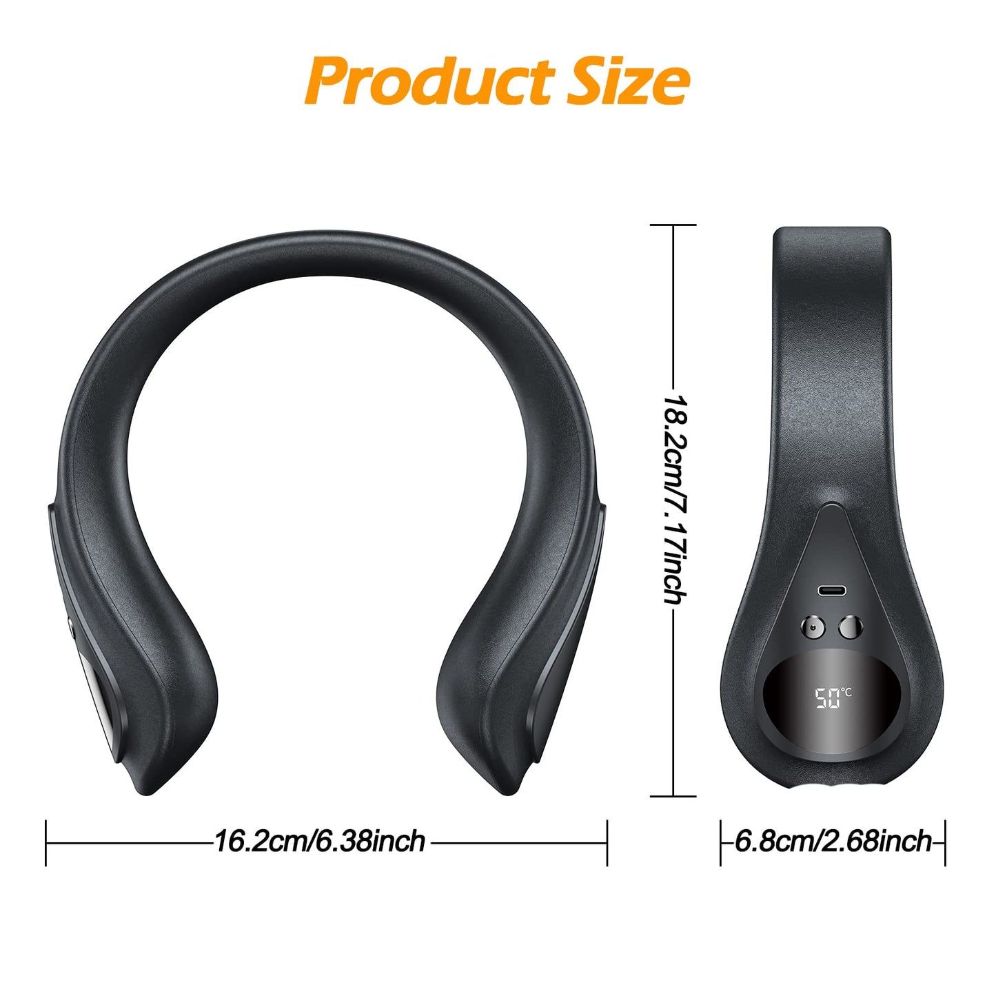 JODNO Portable Neck Warmer Rechargeable, Soft Leather Cordless Neck Heater Wrap Graphene Heated Scarf with 12 Heat Levels, Hand Warmers Electric Heating Pad for Pain Relief, Warm Gifts for Women Men