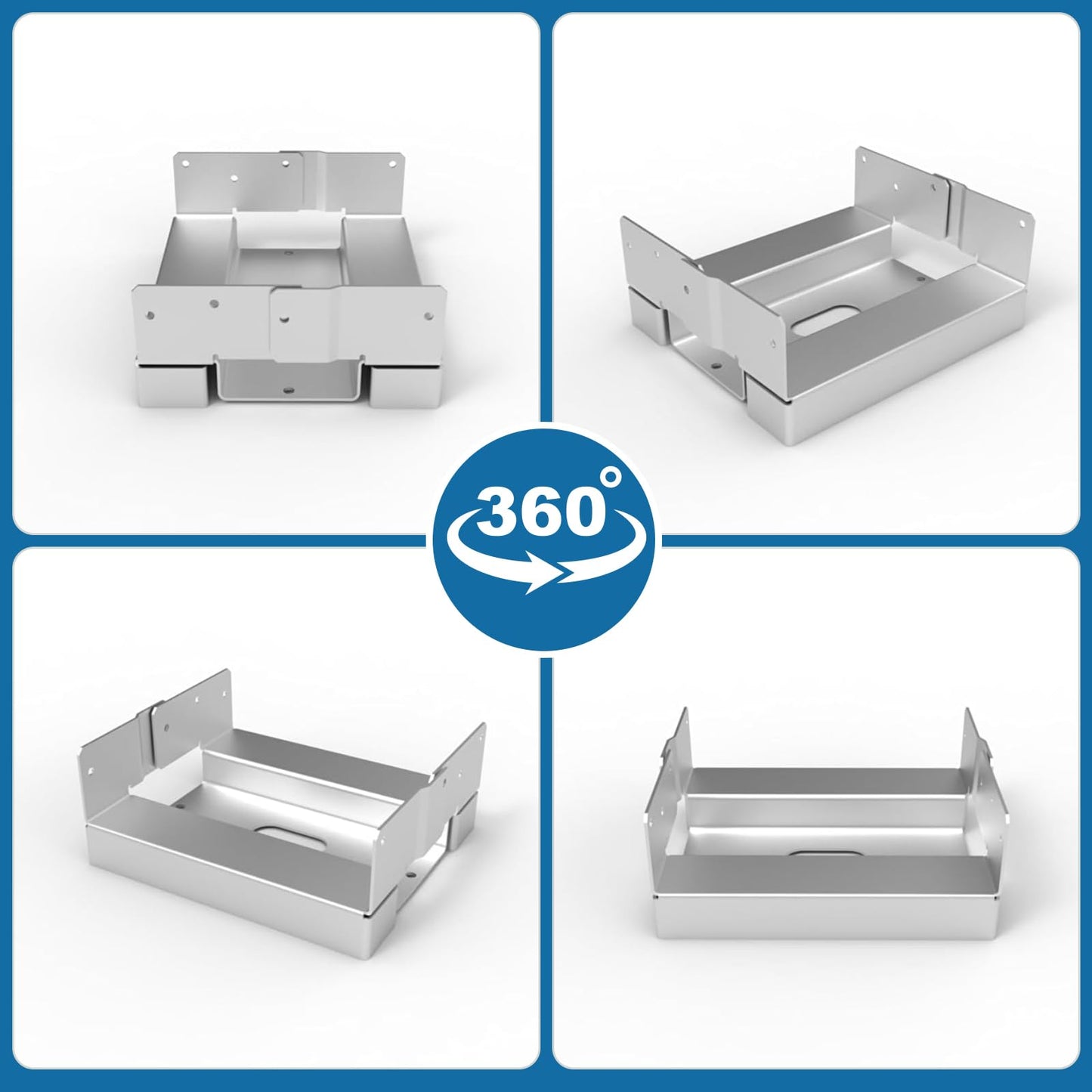 6x6 Galvanized Post Base for Concrete, 10 Pack Post Deck Base Anchor for 5.5x5.5 Wood, Post Base Holder with 1" Standoff for Deck Gazebo Pergola Porch, Includes 10 Fastener & 100 Screws