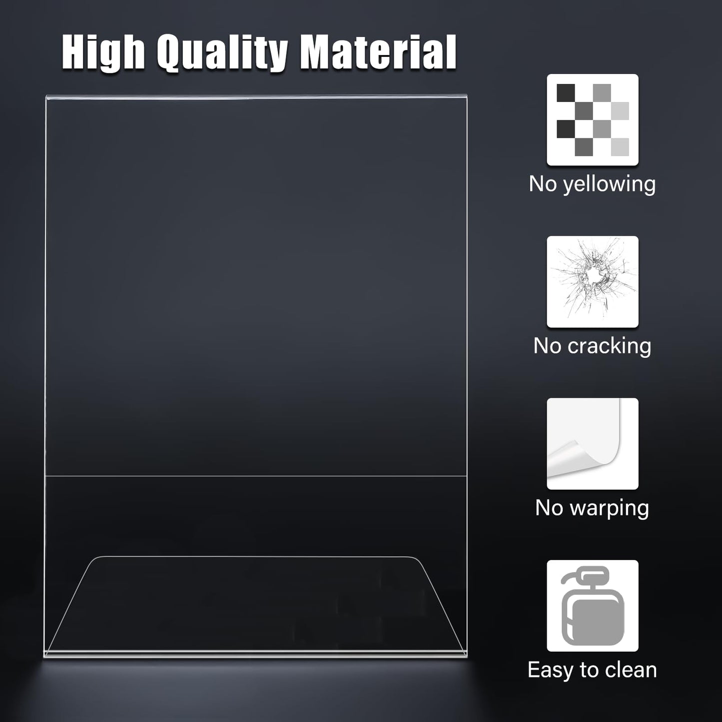 xydstay 12pack 8.5x11 Acrylic, L Shape Clear Plastic, Menu Holder, Unbreakable Table Sign Holder for Restaurant, Office, School, Store and Home Use