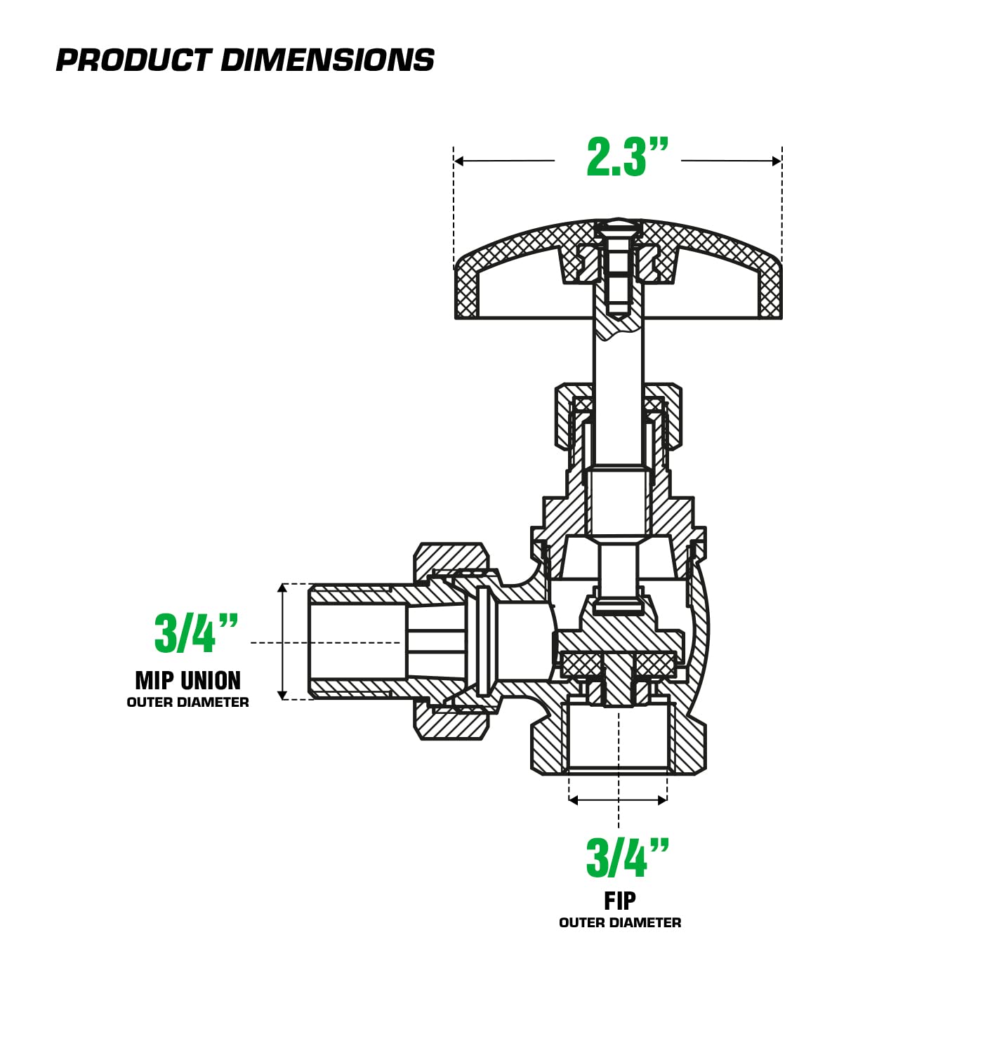 Midline Valve 6I564-5 Steam Radiator Valve; Air Vent Temperature Control; 3/4 in. FIP x Male Union; Brass (5 Pack), 0.75 Inch