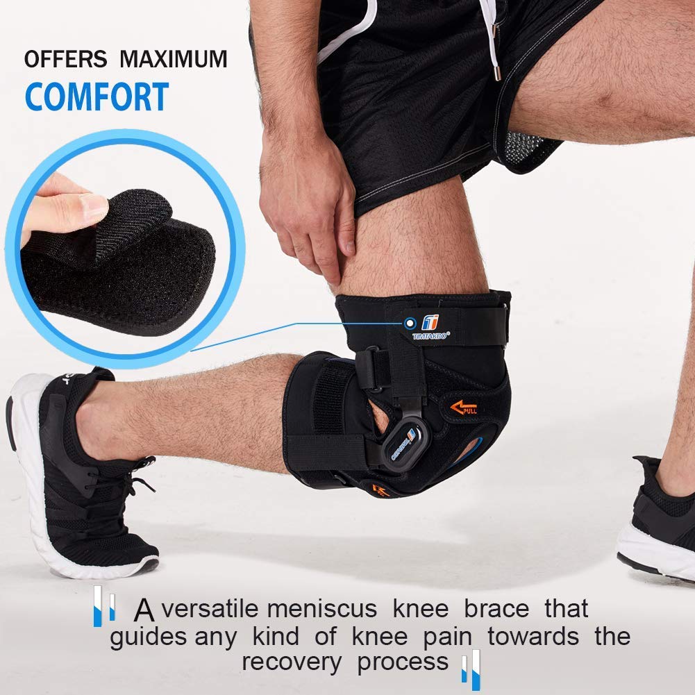 T TIMTAKBO Hinged Knee Brace,GEL Patella Support with Removable Dual Side Stabilizers,Knee Support for Meniscus Tear,Relieves ACL,Arthritis (XL fit Upper 21.5-25.5"/Lower 20-22")