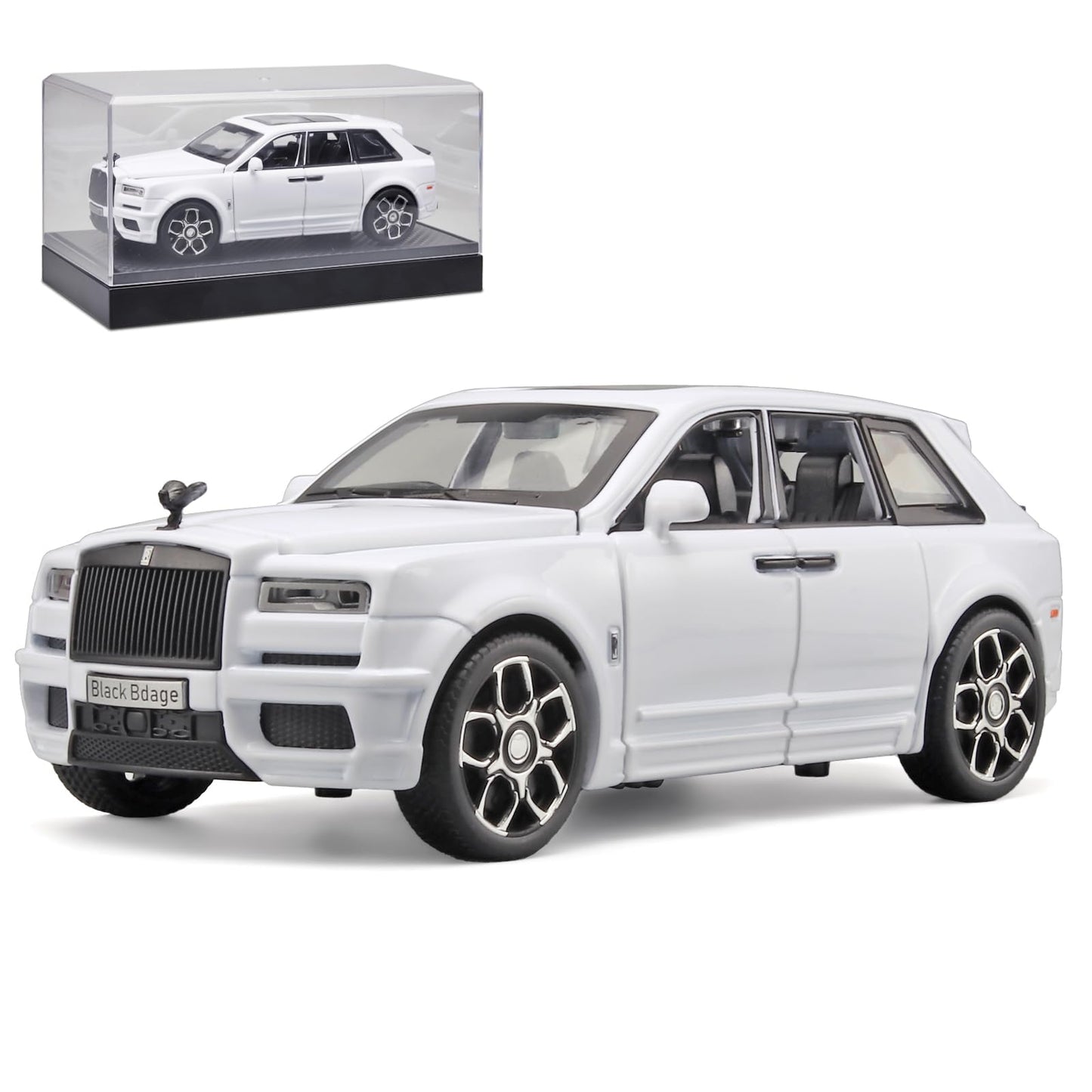 OANMYJJO Collectibles Exquisite Car Model 1:32 Rolls-Royce Cullinan Die-Cast Metal Model, Toy Cars with Light and Sound, Car Toys Gifts for 3+ Year Old Kids
