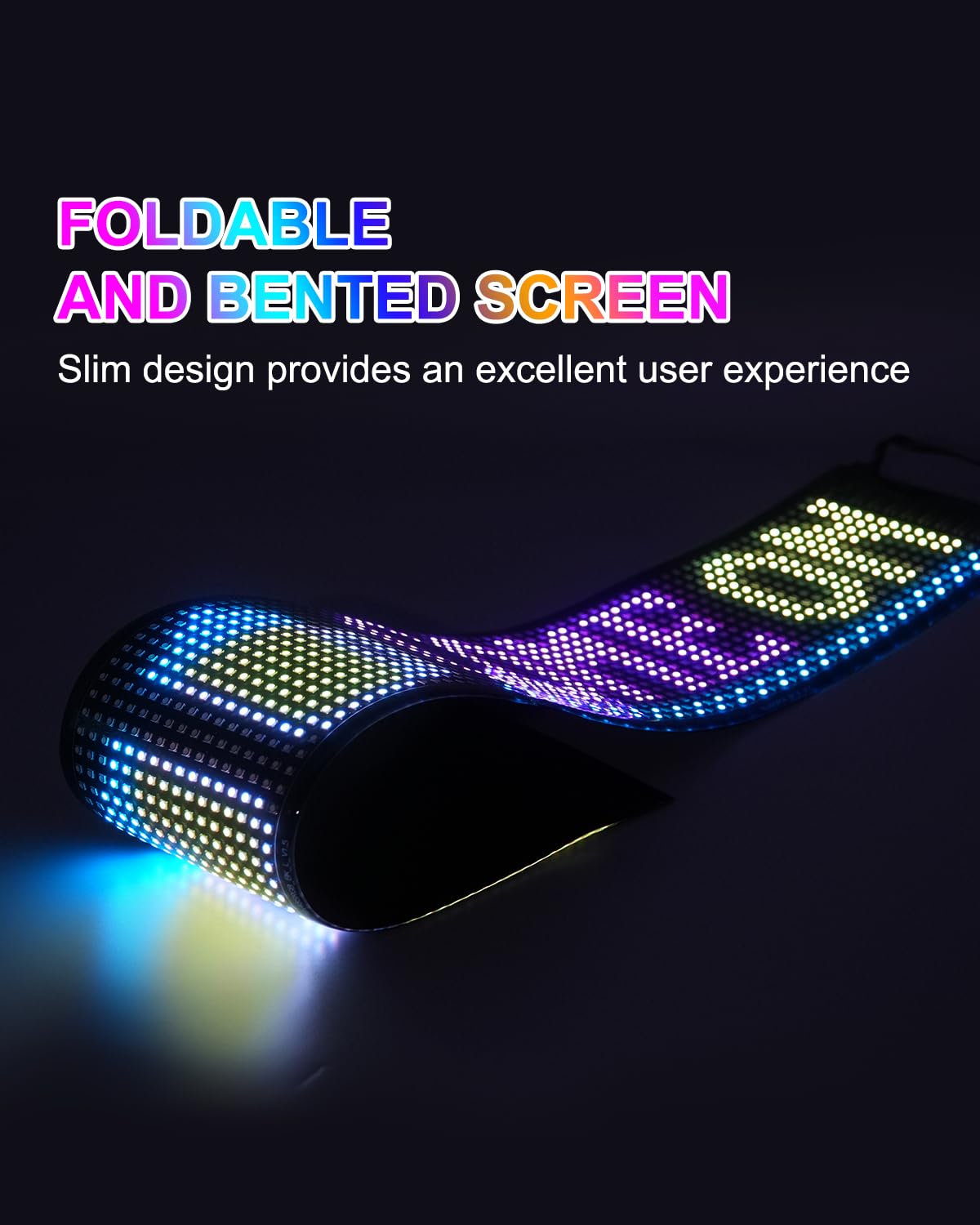 wooaismart Programmable LED Scrolling Sign - Full Color Display Board with Bluetooth APP Control - Custom Text & GIF Patterns - Perfect for Business Advertising & Car Displays (Full Color, 23" x 5")