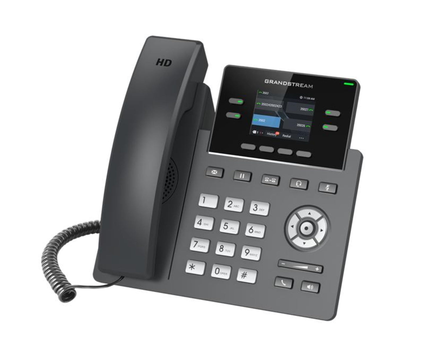 Grandstream GRP2612W IP Phone | 4 Lines, 4 SIP Accounts | 2.4-Inch Color Display | Wi-Fi 5 | Dual-port 10/100 Ethernet with Integrated PoE