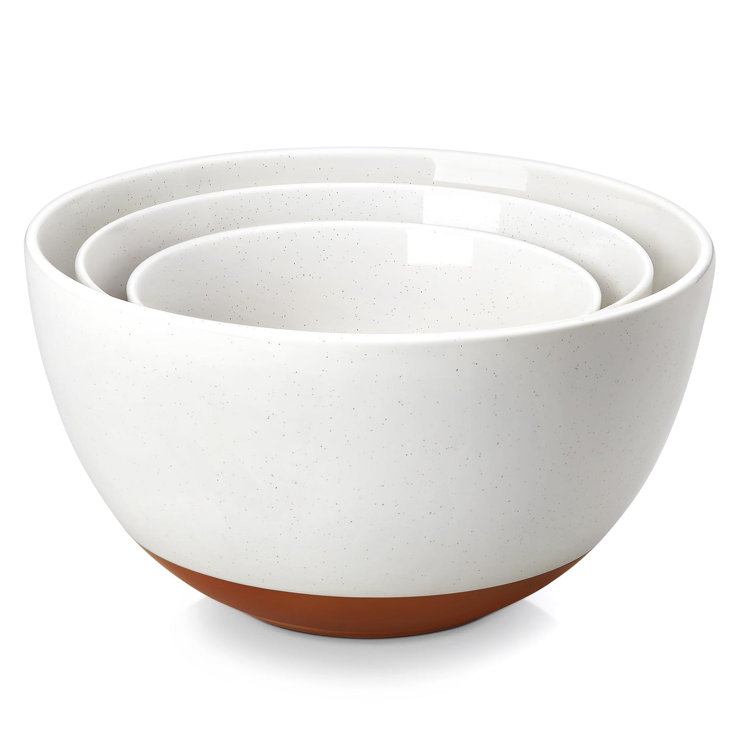 MALACASA Ceramic Mixing Bowls, Large Serving Bowls for Mixing, Cooking, Prepping, Baking, Salad, Soup, Pasta, Nesting Bowls Set of 3, 46/80/140 Oz, Oven, Microwave and Dishwasher Safe, Series TARA