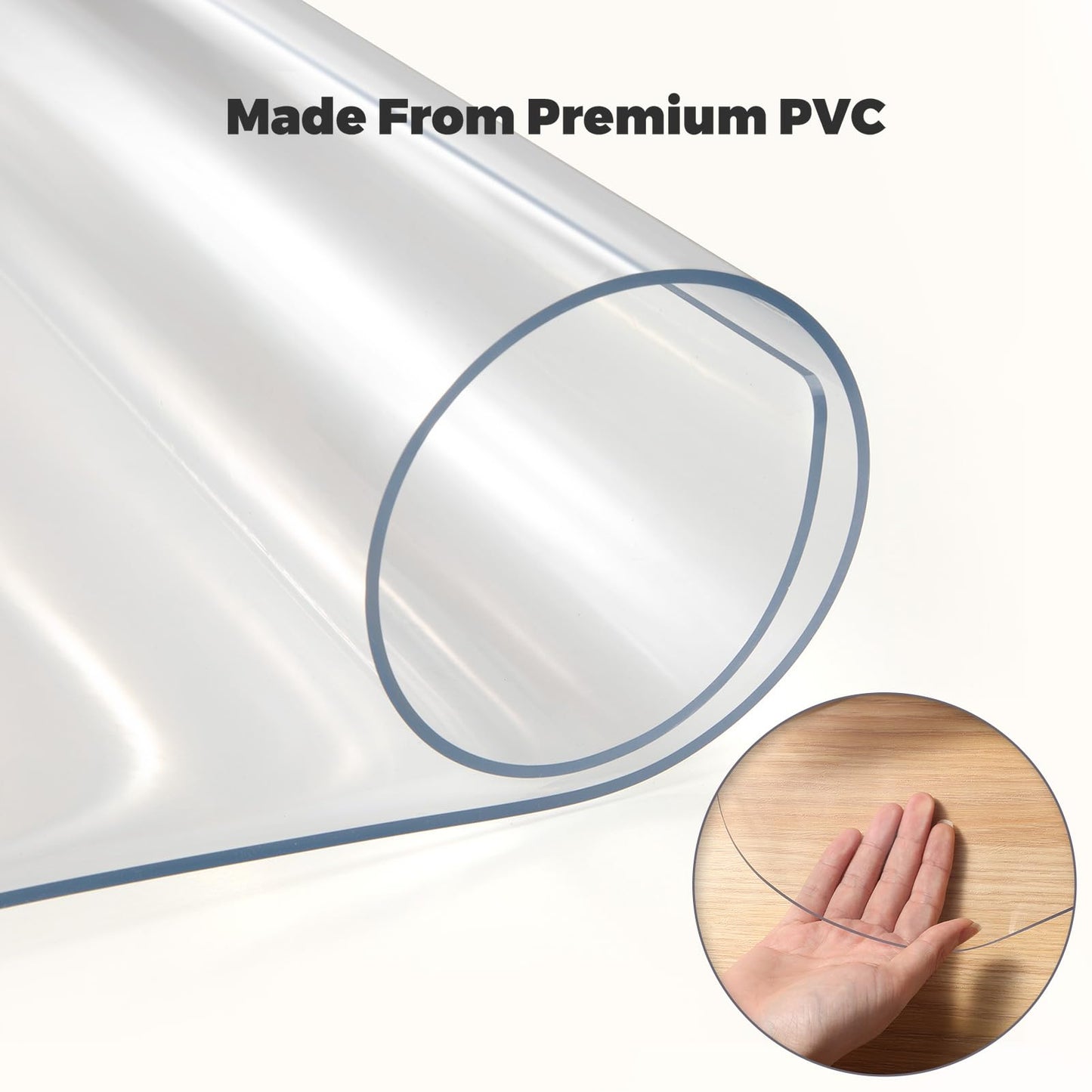 Yecaye Office Chair Mat for Hardwood Floor, Clear Computer Desk Chair Mat, PVC Heavy Duty Floor Protector for Rolling Chairs, 1.7mm Thick Chair Mat (Transparent, 46" x 60" x0.07'')