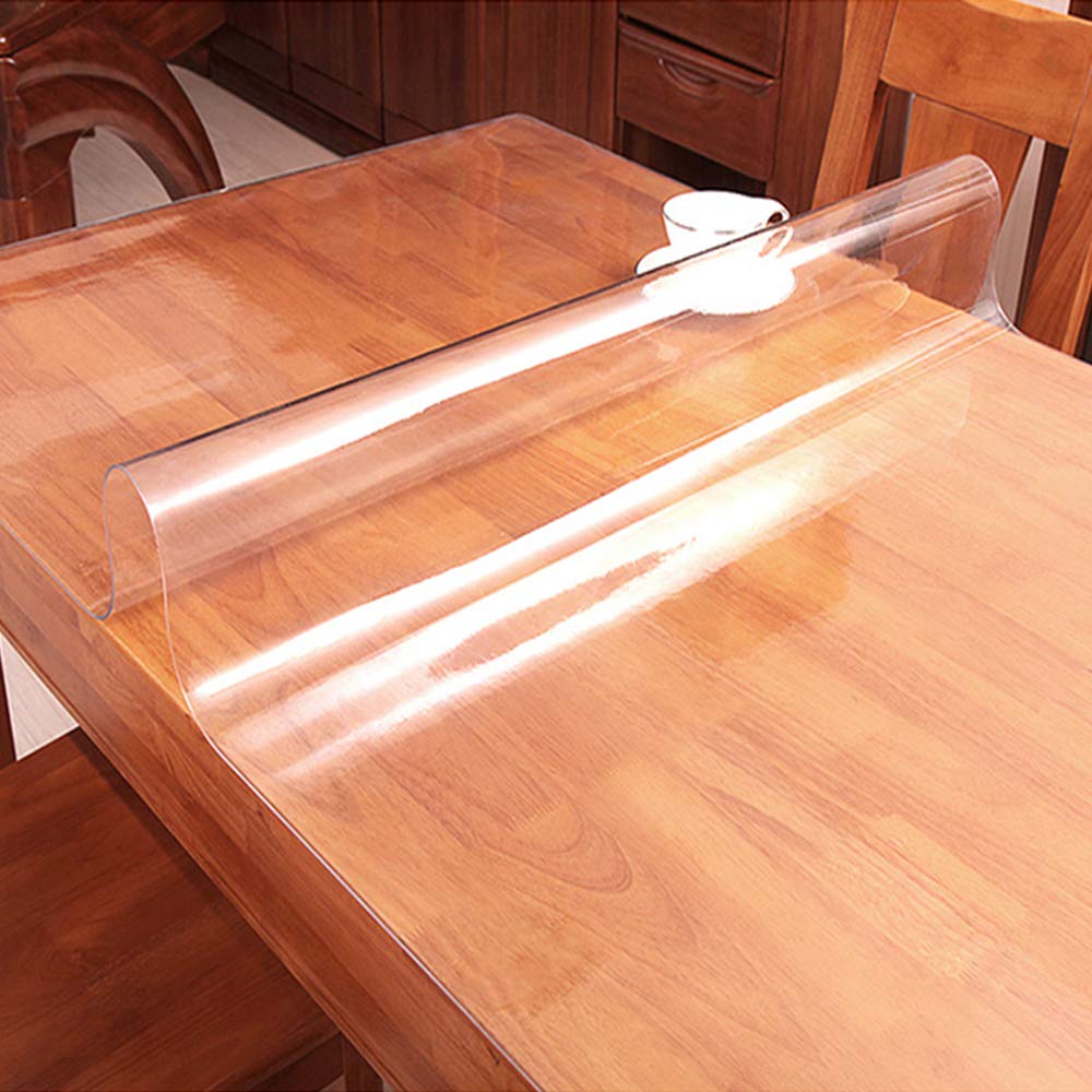36x72 Inch Multi Size Clear Plastic Dining Table Protector PVC Tablelcloth Desk Pad Mat Wooden Furniture Coffee Glass Table Screen Protection Pad Cover Dressing Kitchen Countertop Topper Waterproof