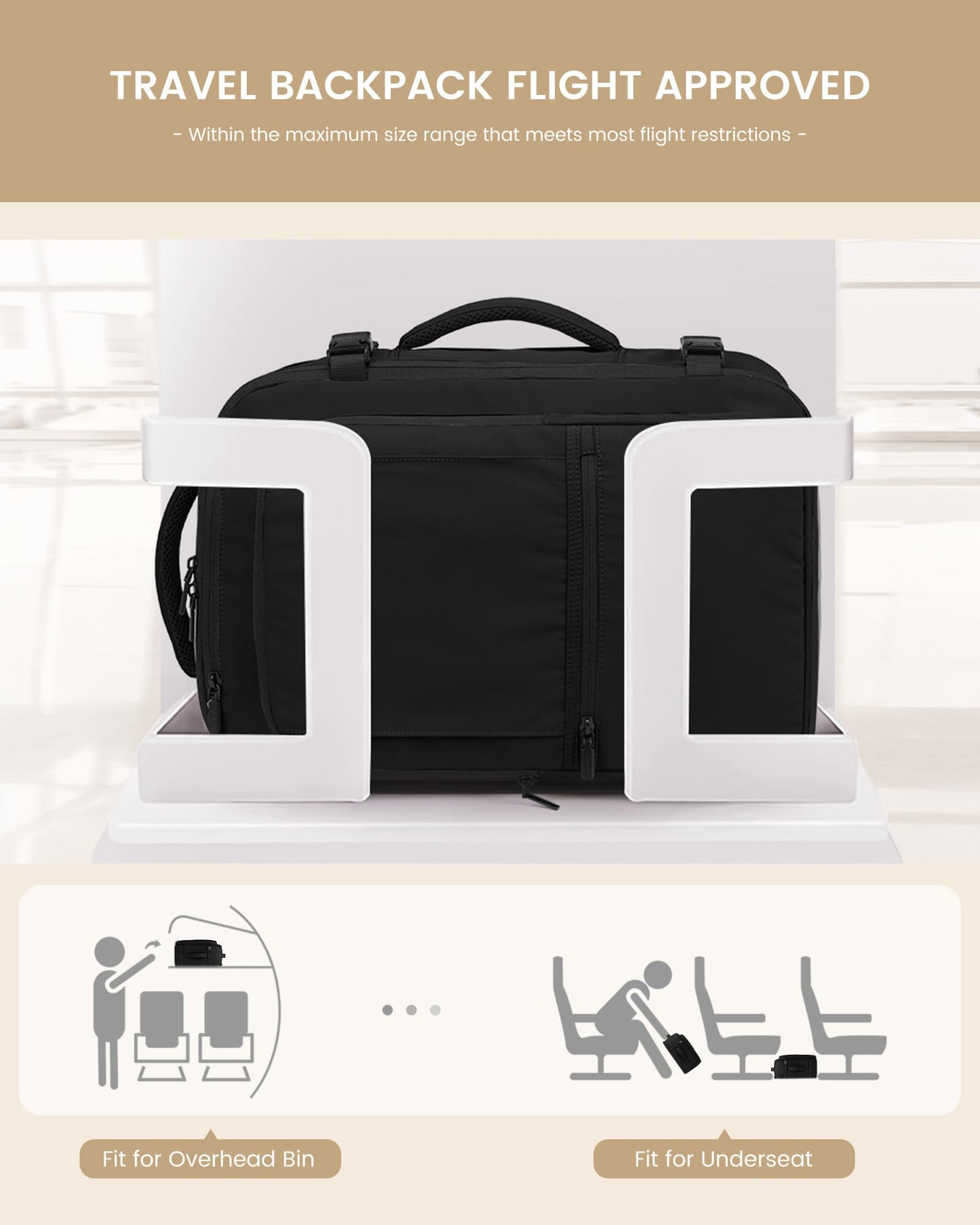 LOVEVOOK Travel Backpack for Women & Men, 40L Large Carry On Backpack Airline Approved, TSA Personal Item Weekender Bag, Water Resistant Laptop Backpack with 3 Packing Cubes for Travel Essentials