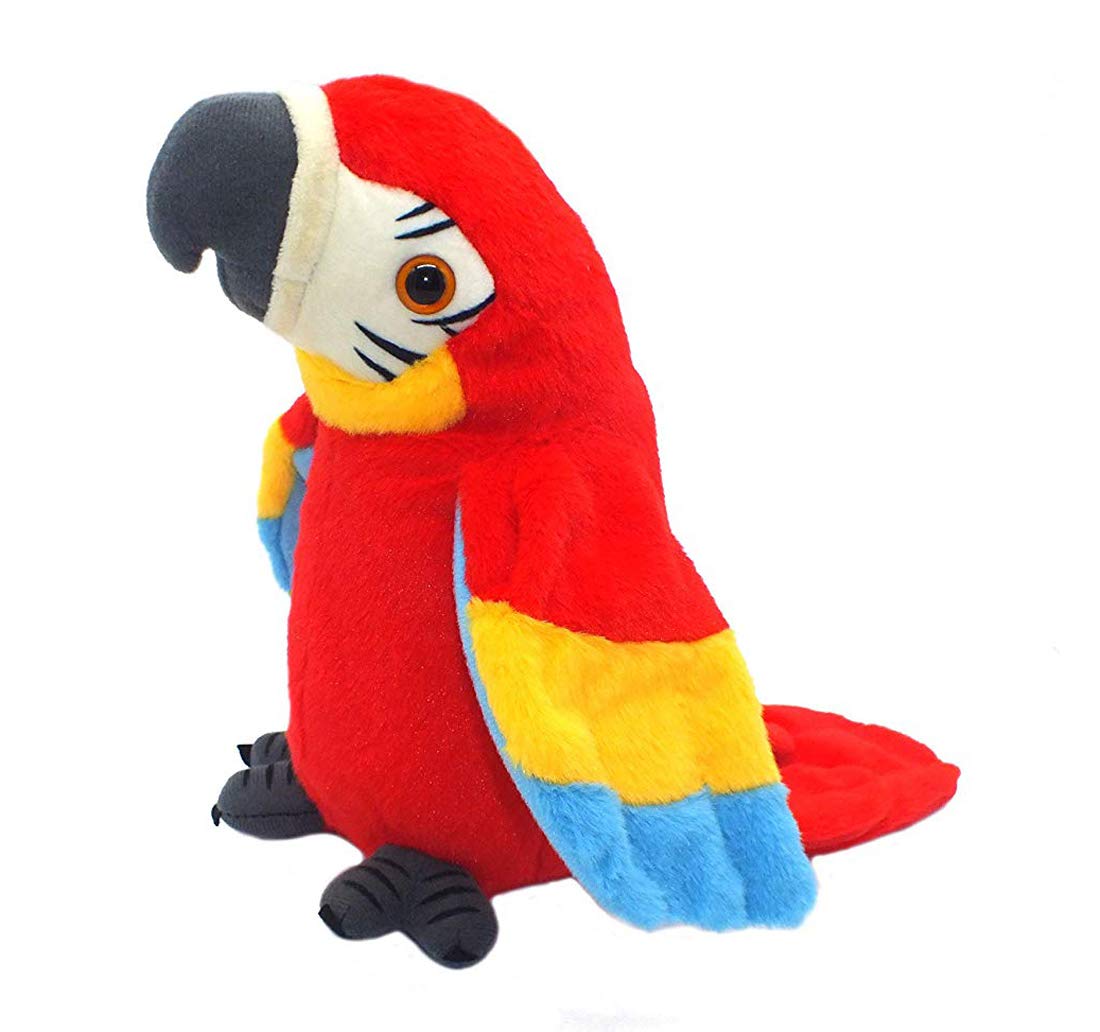 QDD Talking Parrot Repeats What You Say Mimicry Pet Toy Plush Buddy Children Gift (Red)