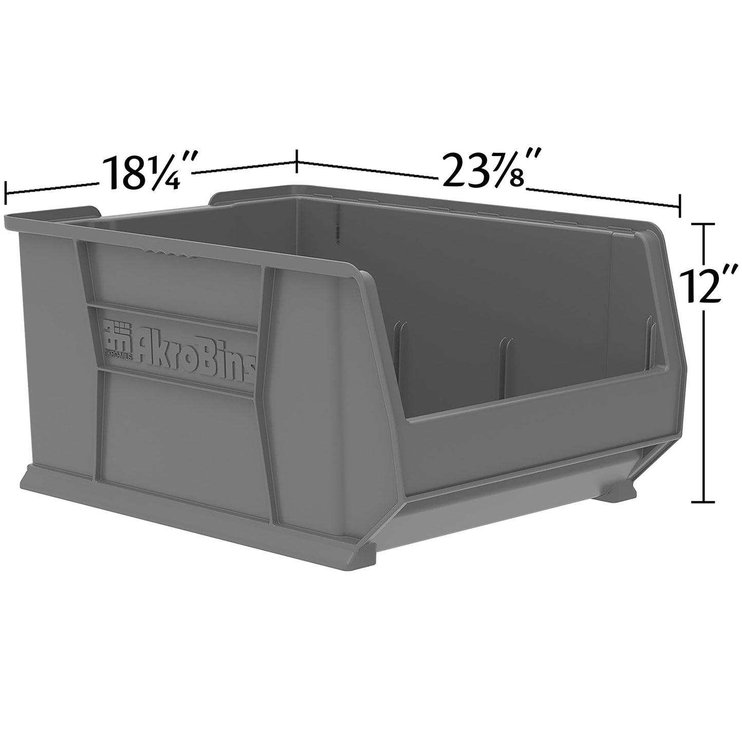 Akro-Mils 30289 Super-Size AkroBins Plastic Storage Bins, Space-Saving Stackable Bins for Garage, Classroom, Warehouse Organization, 24" L x 18" W x 12" H, Blue, 1-Pack