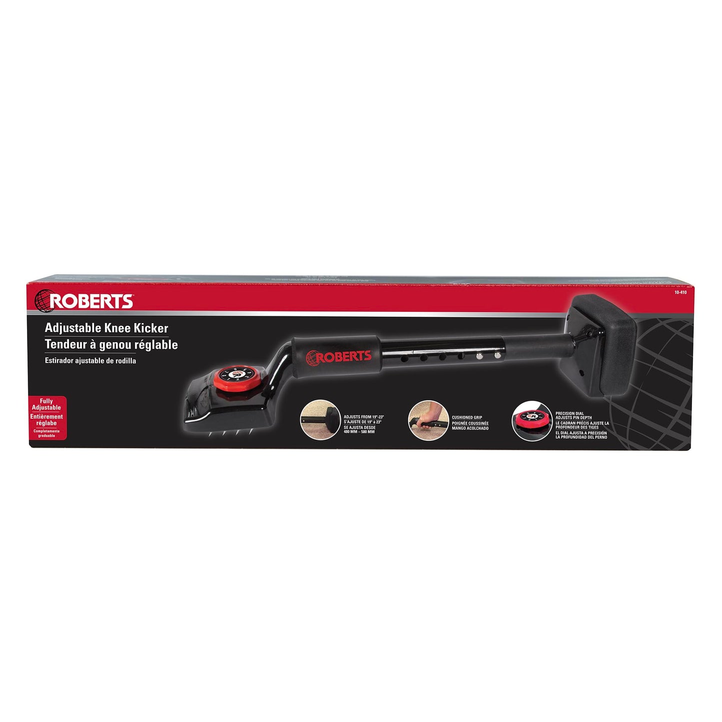 ROBERTS Economy Adjustable Knee Kicker,Black