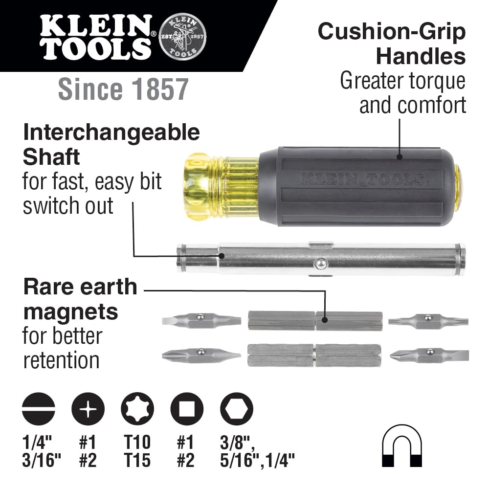 Klein Tools 80040 Layout Tool Kit with Tape Measure, Magnetic Torpedo Level and Magnetic Multi-Bit Screwdriver, 3-Piece