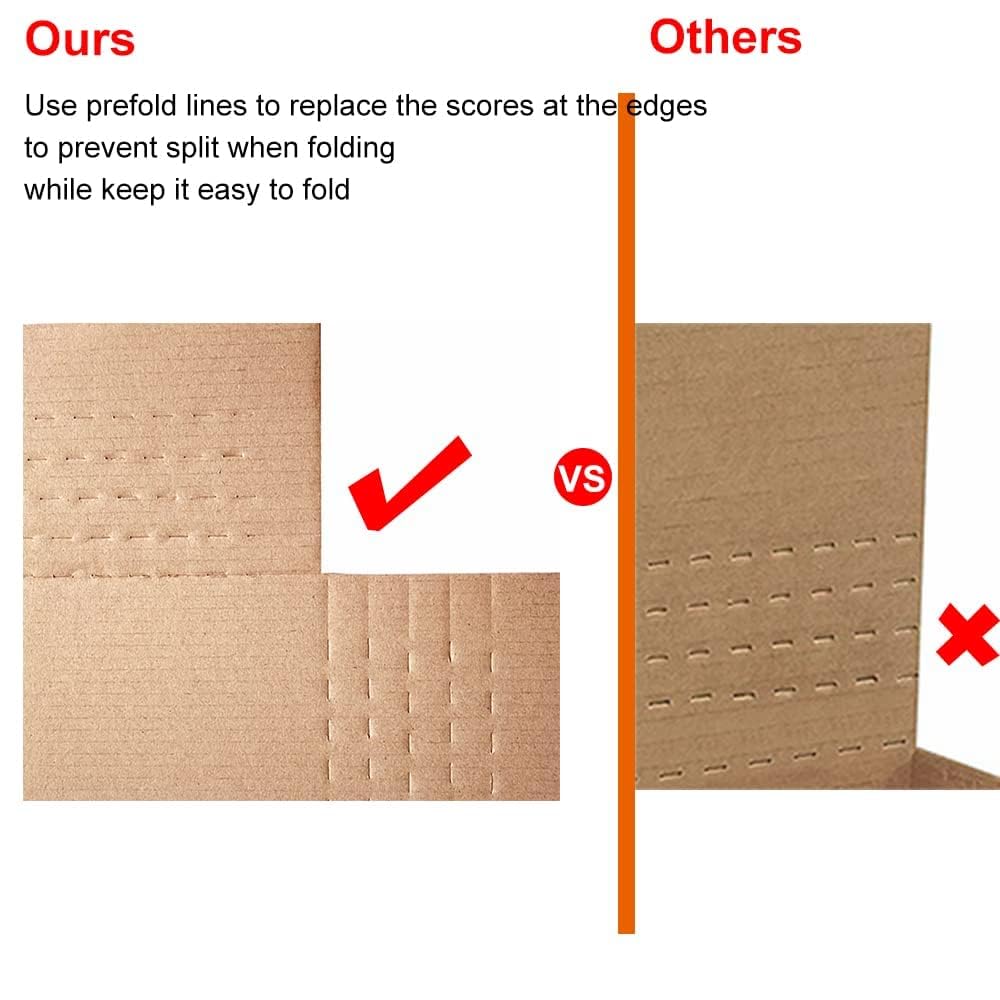 CH-BOX 50 Pack 11 1/8" x 8 5/8" x 2" Cardboard Easy-Fold Shipping Box Mailers, Letter-Size Height Adjustable for Comics Books Photos, White (EM1182)