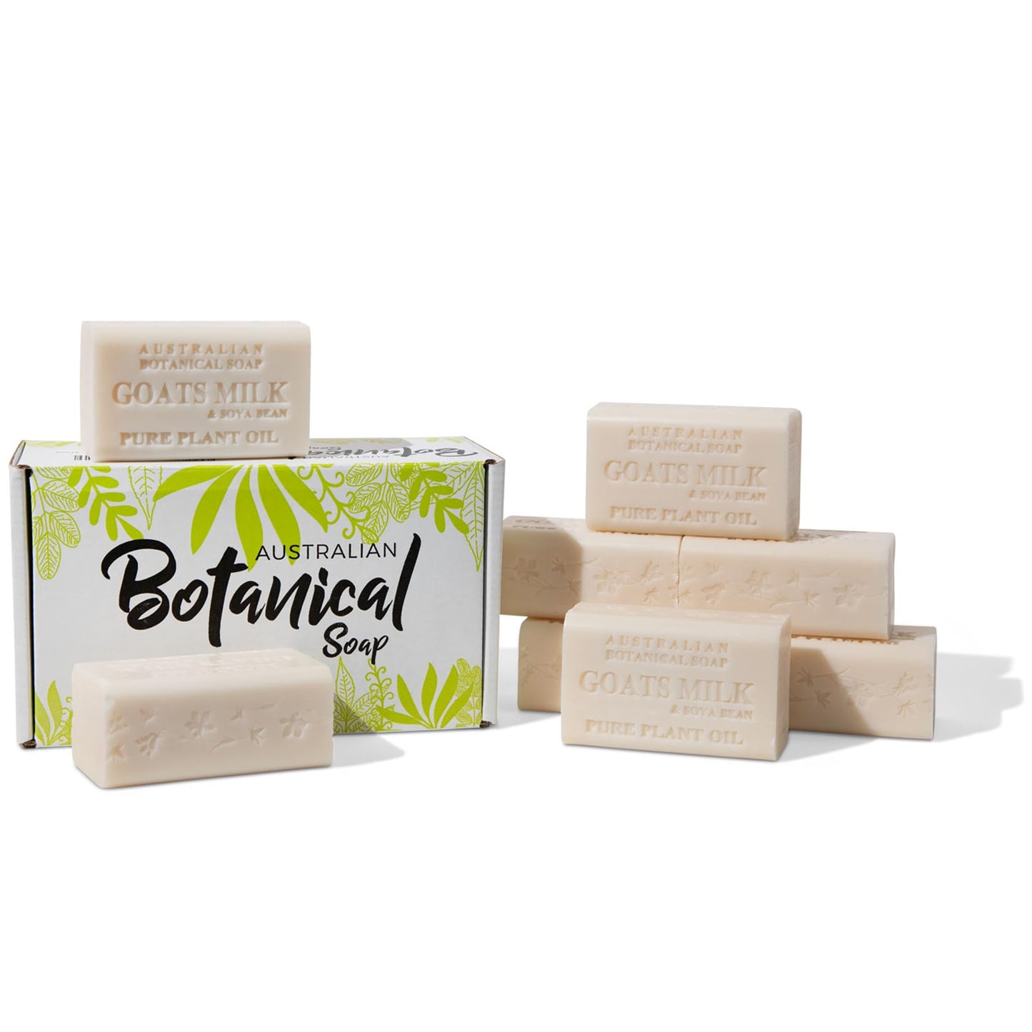 Australian Botanical Goat Milk Soap Set 6.8 OZ Bars, Pack of 8, Triple Milled Bar Soap with Soya Bean Oil and Organic African Shea Butter, Natural Soap for all Skin Types, Packaging May Vary