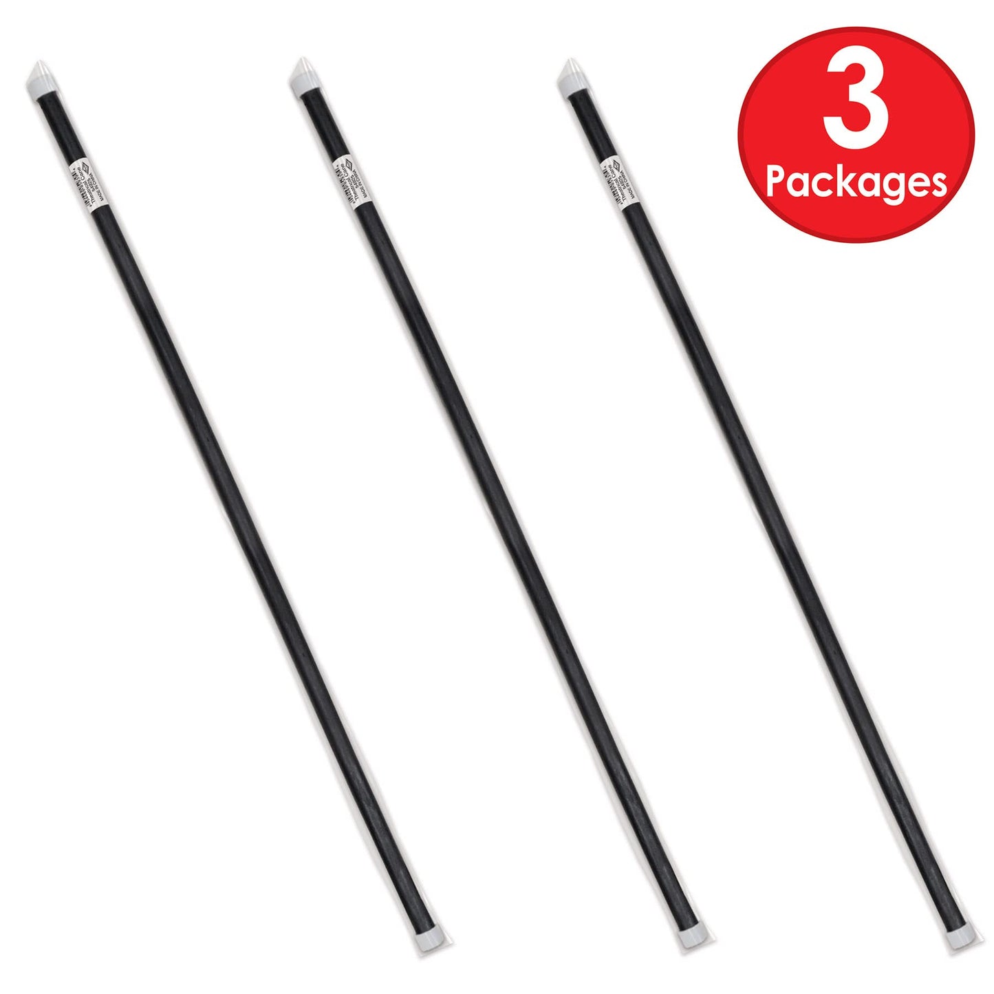 Beistle 3 Piece Novelty Wooden Theatrical Canes - Magic Show Costume Accessories for Halloween Party