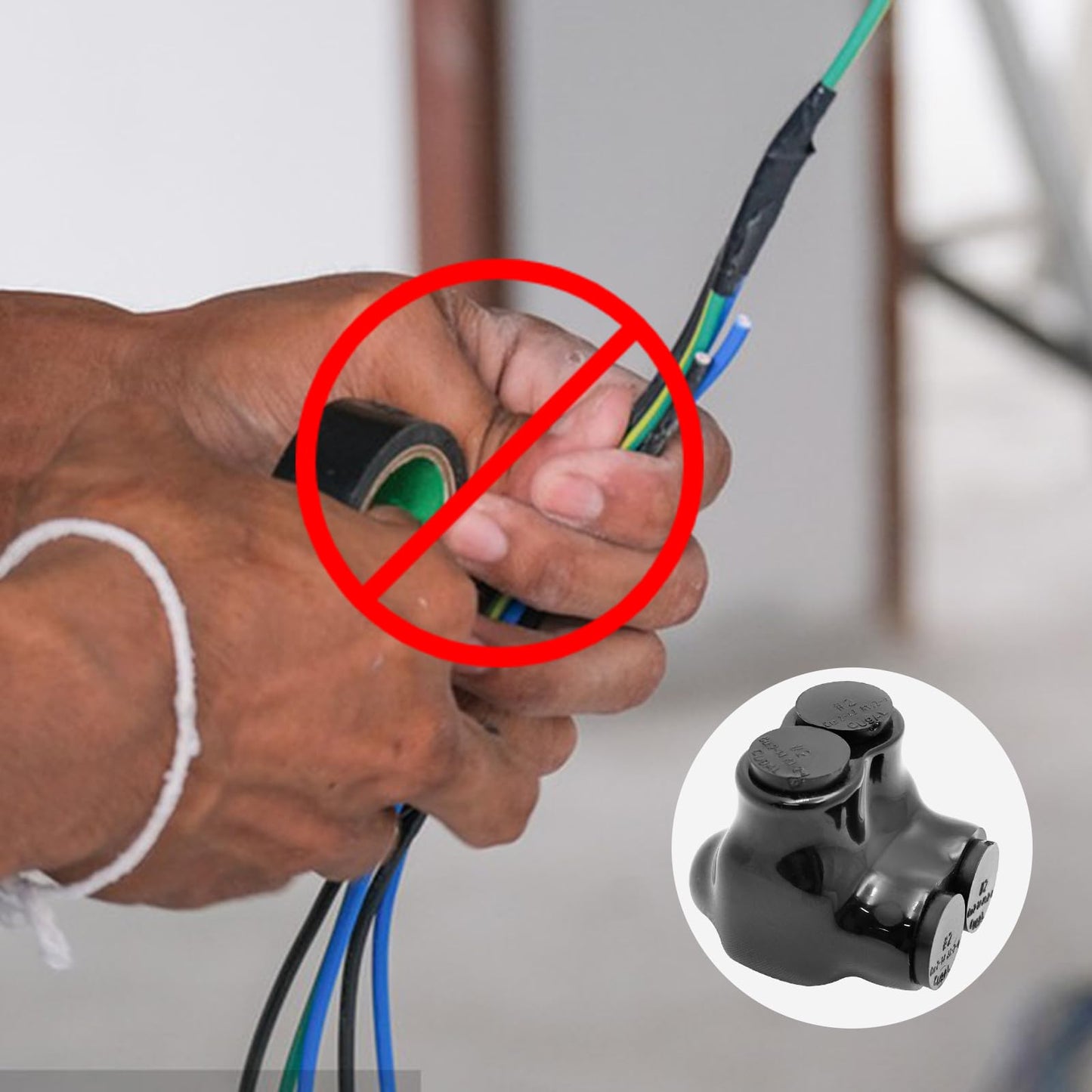 Black Multi-Tap Insulated Wire Connectors -2 Port Single-Sided Entry - 2-14 AWG Wire Range -Slotted or 5/32" Allen Hex -Dual-Rated Aluminum to Copper Wire Connectors -6061-T6 CU9AL -(16 Pack)