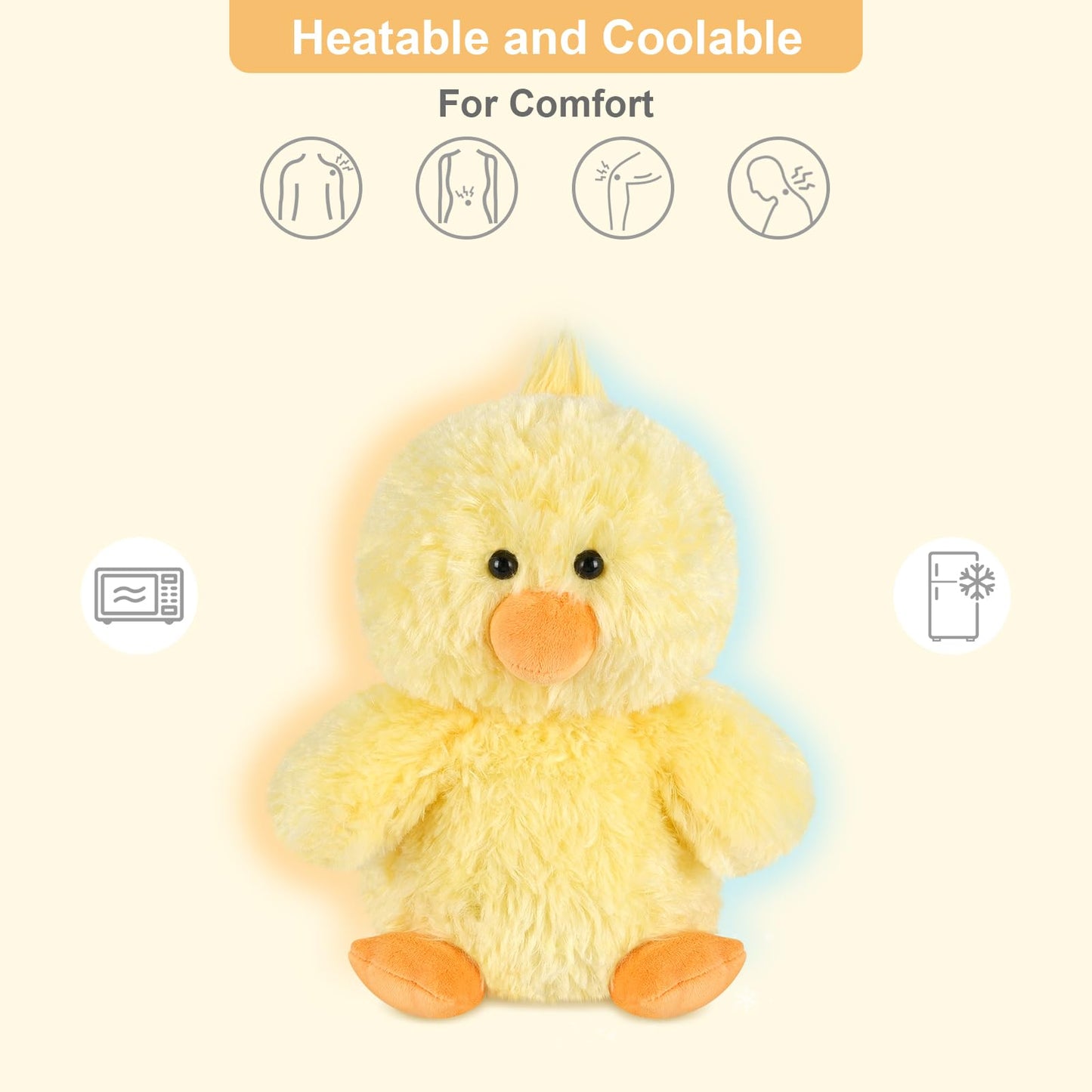 SuzziPals Heatable & Coolable Little Chick Stuffed Animals, Cute Microwavable Heating Pad Plushies for Soothing & Relaxation, Stuffed Chicken Plush Toys, Chicken Gifts