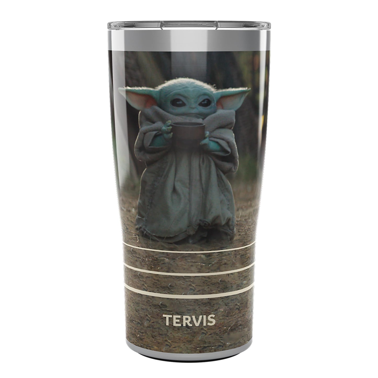 Tervis Traveler Star Wars - The Mandalorian Child Sipping Triple Walled Insulated Tumbler Travel Cup Keeps Drinks Cold & Hot, 20oz, Stainless Steel