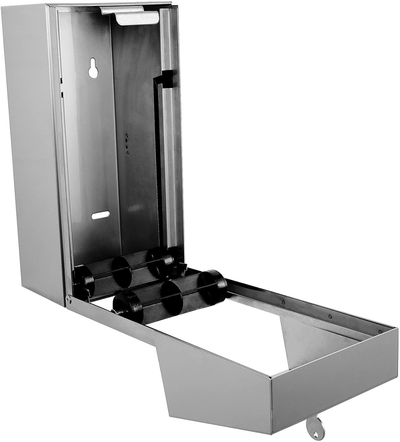 Stylever Commercial Toilet Paper Dispenser - 304 Stainless Steel Double Roll Holder - Heavy Duty Lockable Wall Mount Tissue Dispenser for Restroom - Metal Bathroom Fixtures