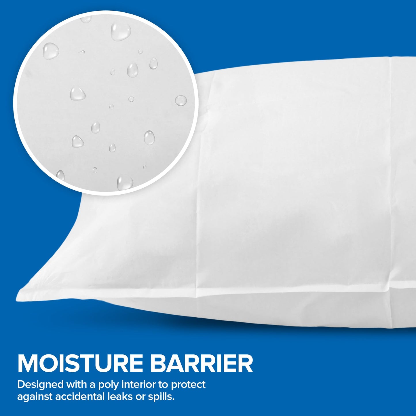 Stock Your Home (100 Count) Disposable Pillow Case Covers, Tissue/Poly 21" x 30" Standard Size, Single-Use Pillowcases with Moisture Barrier in White