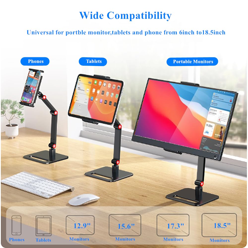 WYSXEBWZ Portable Monitor Holder for 6-18.5 Inch Screen Desktop Expandable Monitor Stand 13 inch Tablet Stand