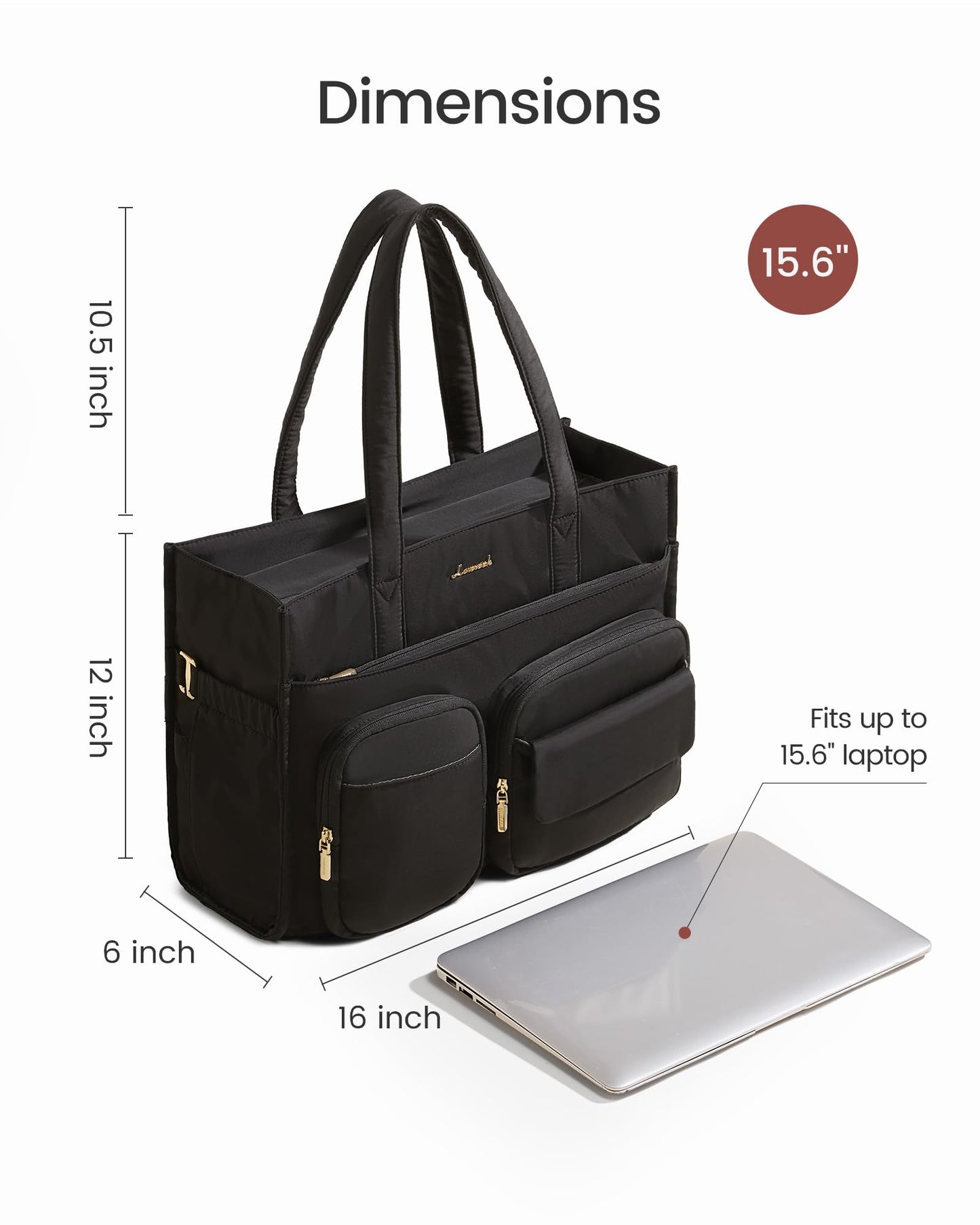 LOVEVOOK Teacher Tote Bag for Women, Multi-pocket Laptop Bag with Large Cup Holder, Nurse Bags Work Briefcase Computer Purse Handbag for Business Office College Travel