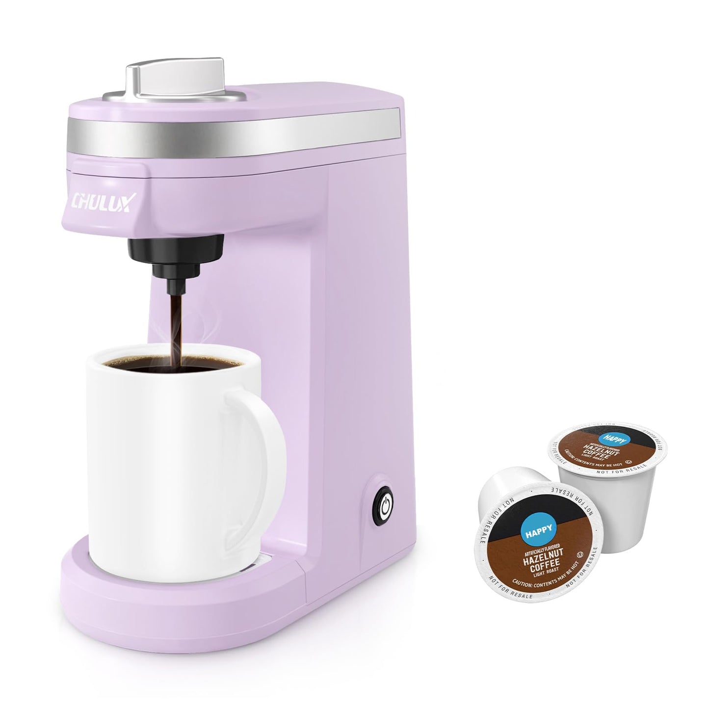 CHULUX Mini Coffee Maker for K Capsule, Single Serve Coffee Maker for One Cup Americano, Lightweight Pod Coffee Machine, Lavender
