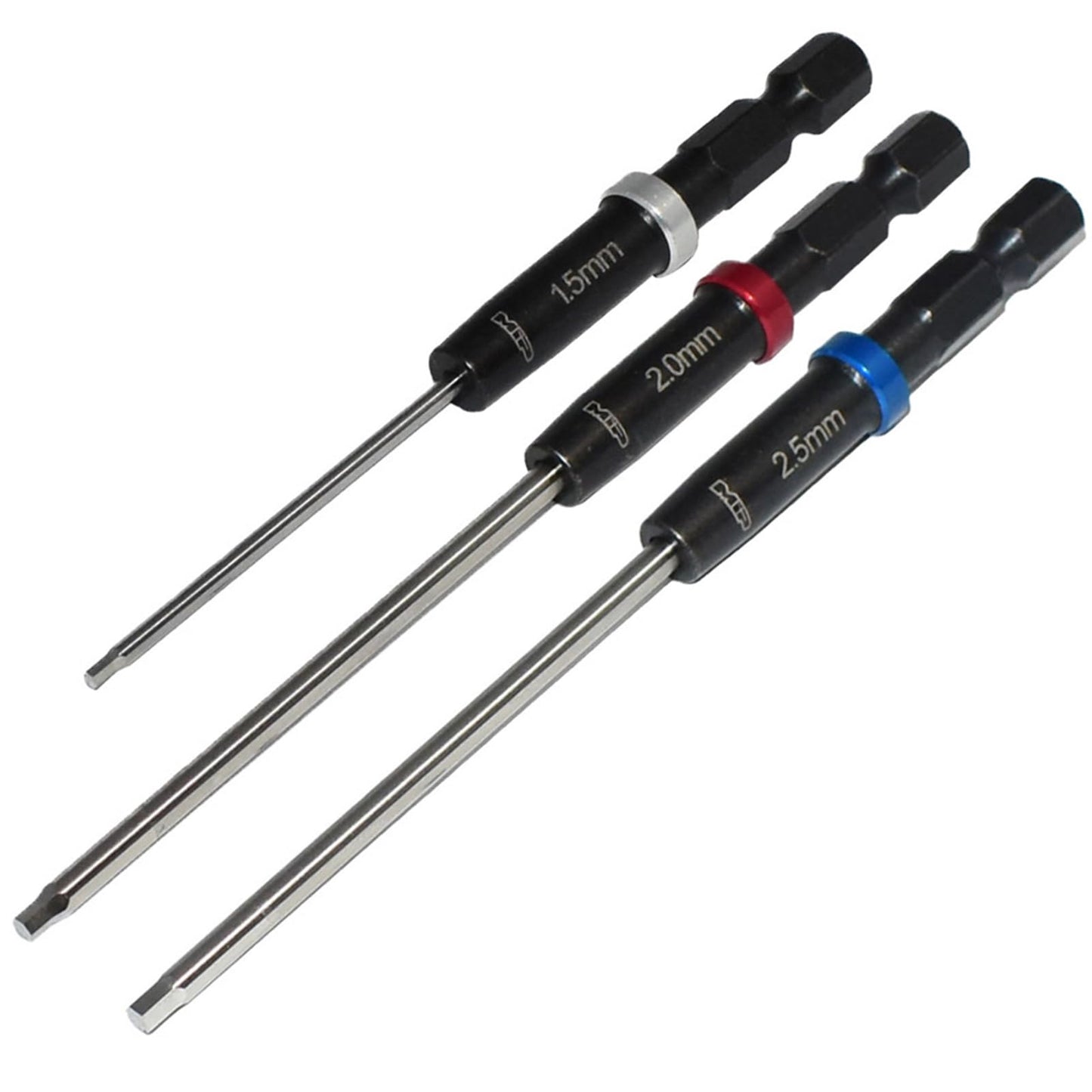 MIP RC Hex Bit Set and Tool Kit 9612 (1.5mm, 2.0mm, 2.5mm) – Hex Head Allen Wrench Drill Tools and Tool Bits for Screwdrivers, Electric Screwguns, and Power Drills For RC Cars - Made in USA