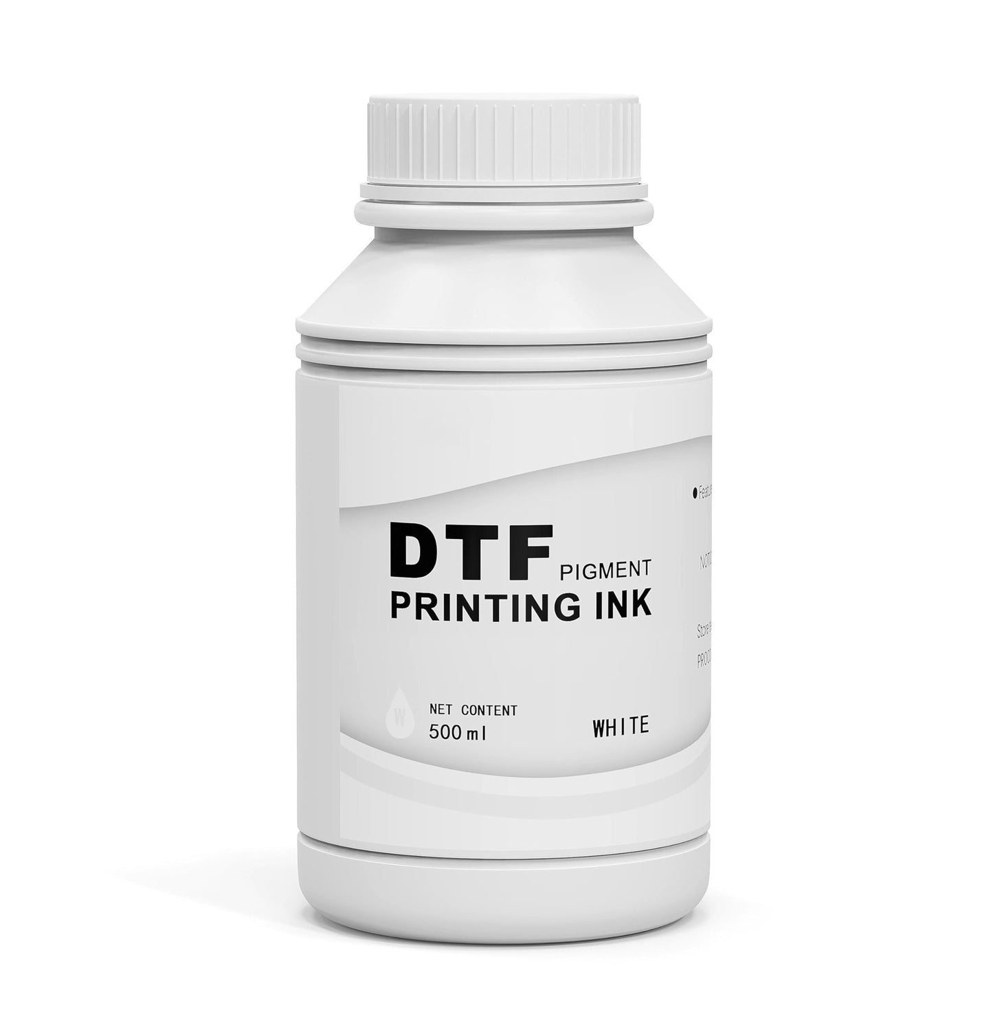 Procoloredfun DTF Ink White, Premium Transfer Printer Ink for Printhead ET-8550, L1800, L805, R2400, P400, P800, XP15000 Professional DTF Printers Direct to Film Heat Transfer Printing (W, 500ml)
