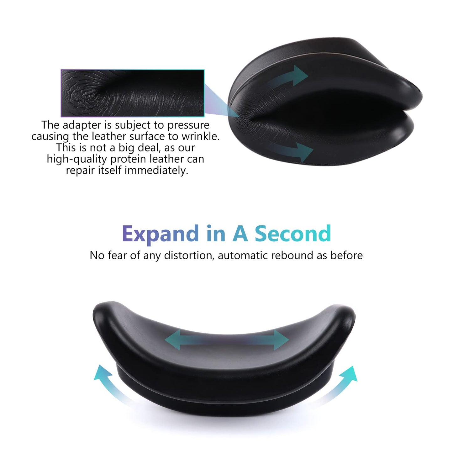 VR Headset Rear Cradle Adapter Compatible with Valve Index and HP Reverb G2 VR Headset, Soft Sponge Padding Back Sponge Pad Fit Small Head Black