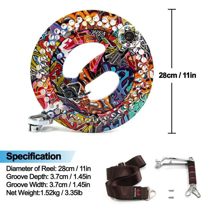 9KM DWLIFE 11in Kite Reel Winder with Shoulder Strap, Aluminum, Ratchet Lock Brake, Smooth Rotation Ball Bearing, Line-Guide, Large Single Line Kite Flying (11in Black)