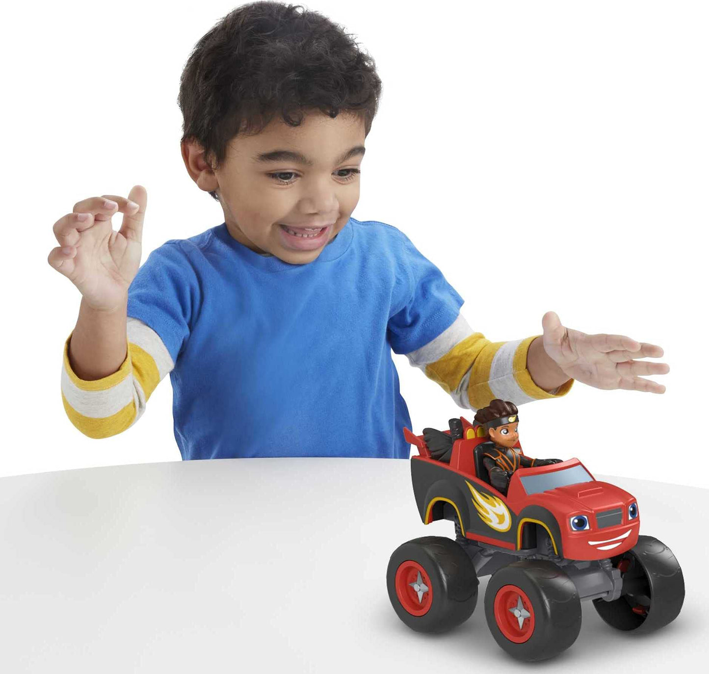 Fisher-Price Blaze & The Monster Machines Toy Truck & Figure Set, Ninja Blaze & AJ, Preschool Racing Play Ages 3+ Years