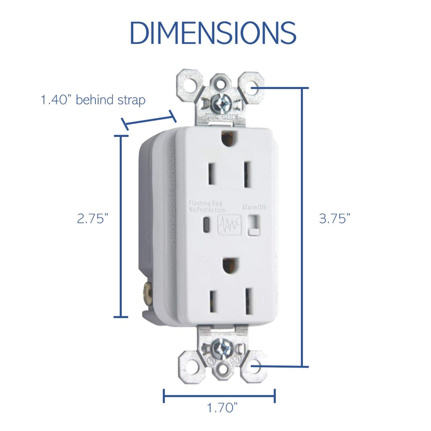 Legrand - OnQ Duplex Outlet Kit Provides Power and Surge Protection to Networking, Power Outlet Kit with Recessed Outlet Compatible with Standard Knockouts, Recessed Power Outlet, 36456902V1