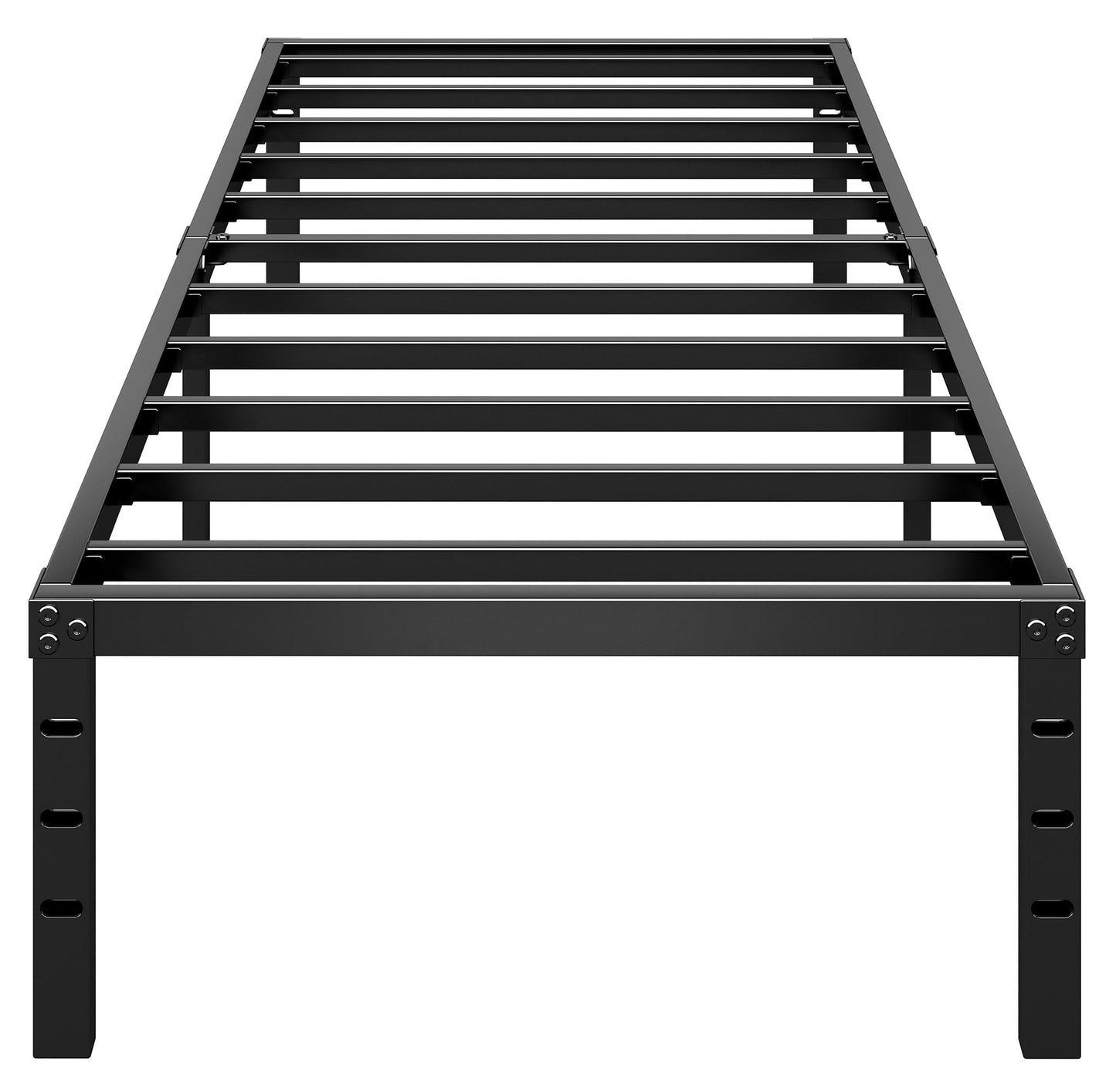 HLIPHA Metal Platform Bed Frame 14 Inch Tall Bed No Box Spring Needed,Twin Size Bed with Sturdy Slat Support,Easy to Assemble,Black