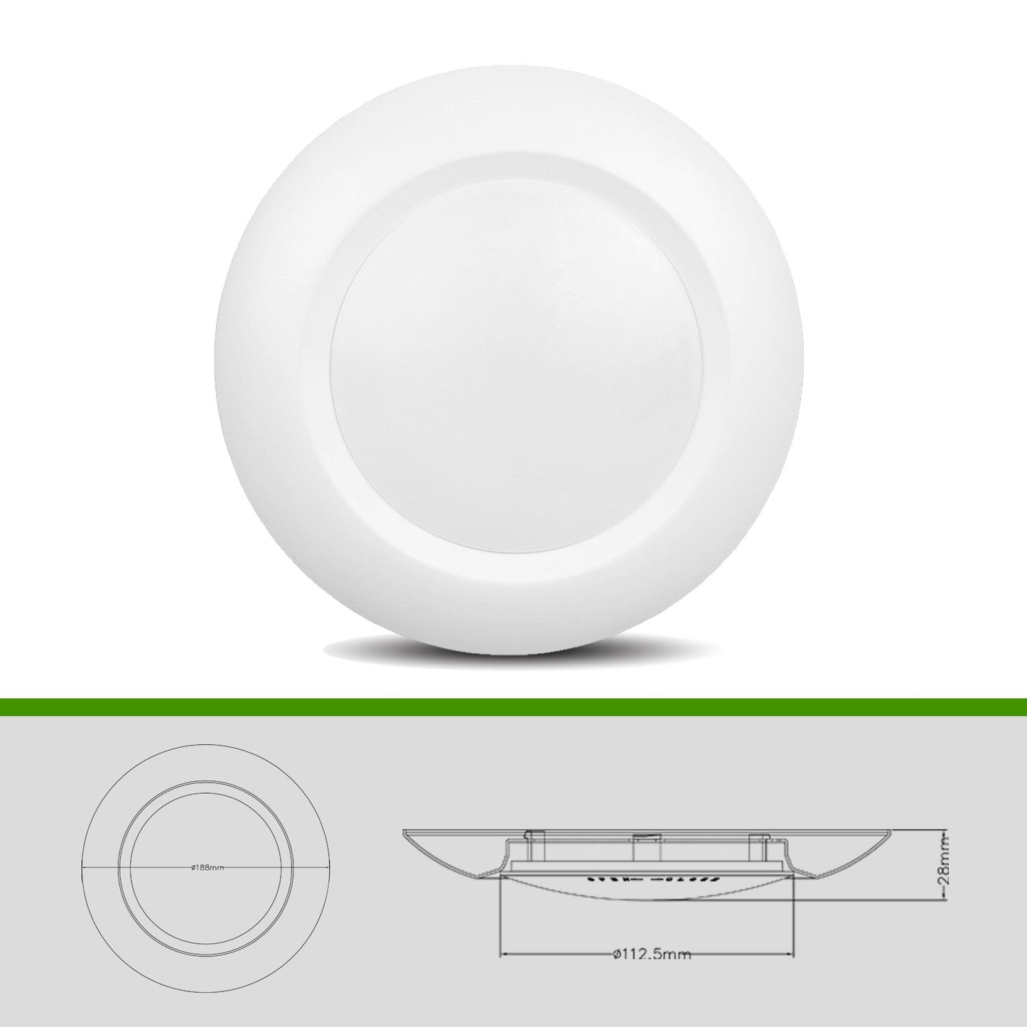 JULLISON 8 Pack 6 Inch LED Low Profile Recessed & Surface Mount Disk Light, Round, 15W, 900 Lumens, 3000K Warm White, CRI80, Driverless Design, Dimmable, ETL Listed, White