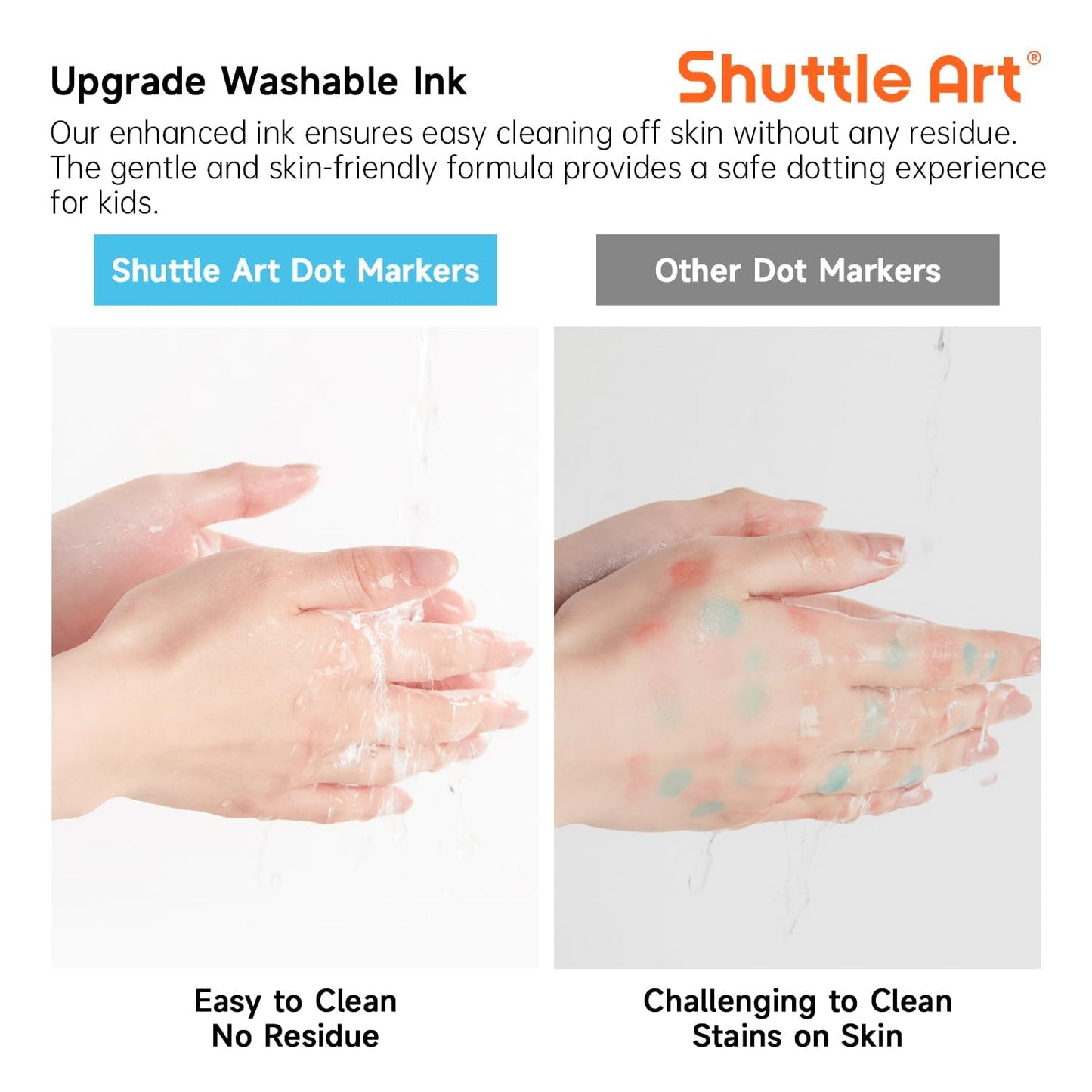 Shuttle Art Dot Markers, 36 Colors WashableDot Art Markers with Free Activity Book, Fun Art Supplies for Kids Toddlers and Preschoolers, Non Toxic Water-Based Paint Daubers