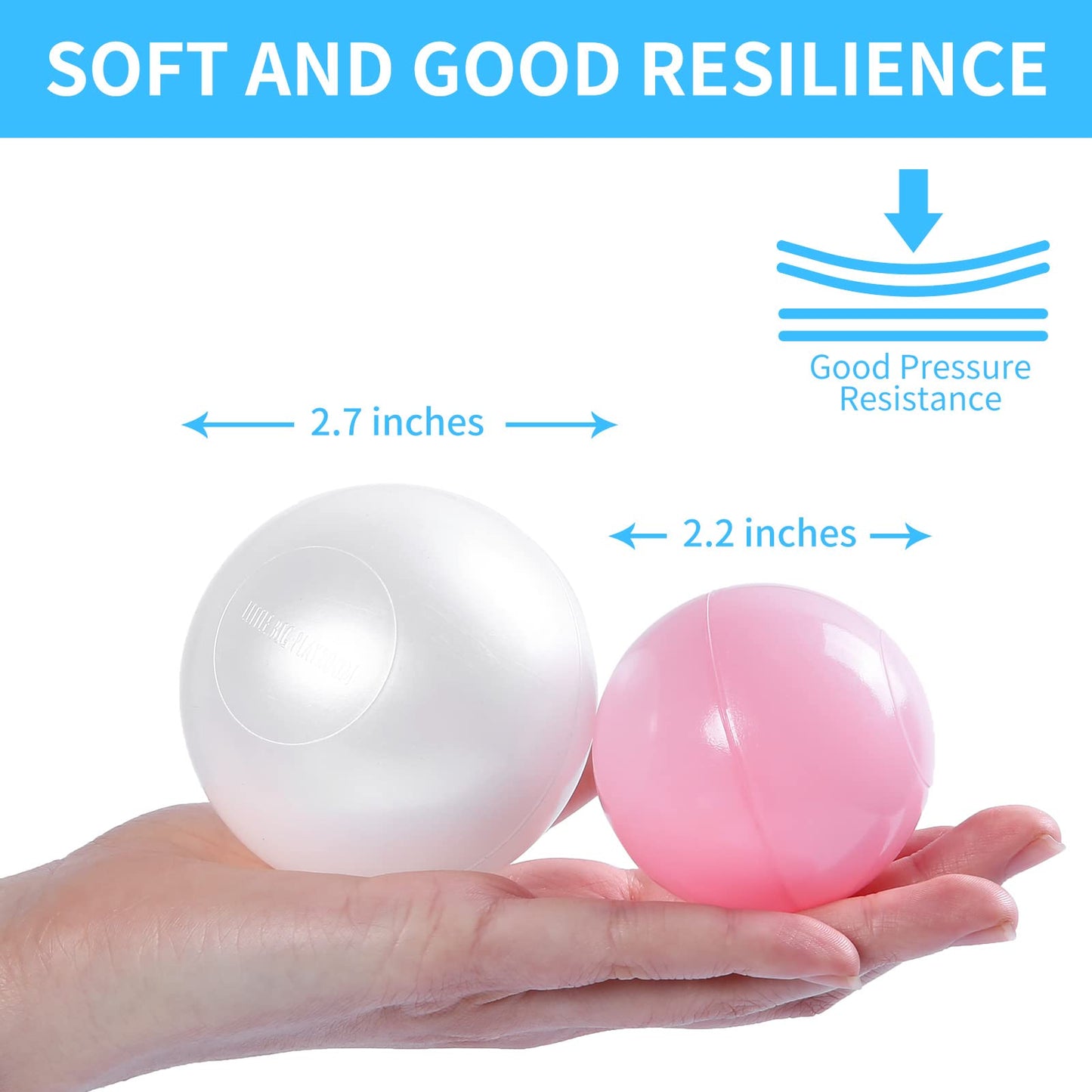 STARBOLO Ball Pit Balls - 2.75inches - Crush Proof Plastic Children's Toy Balls Macaron Ocean Balls Play Balls for Birthday Party Games Pool (Pearl White).