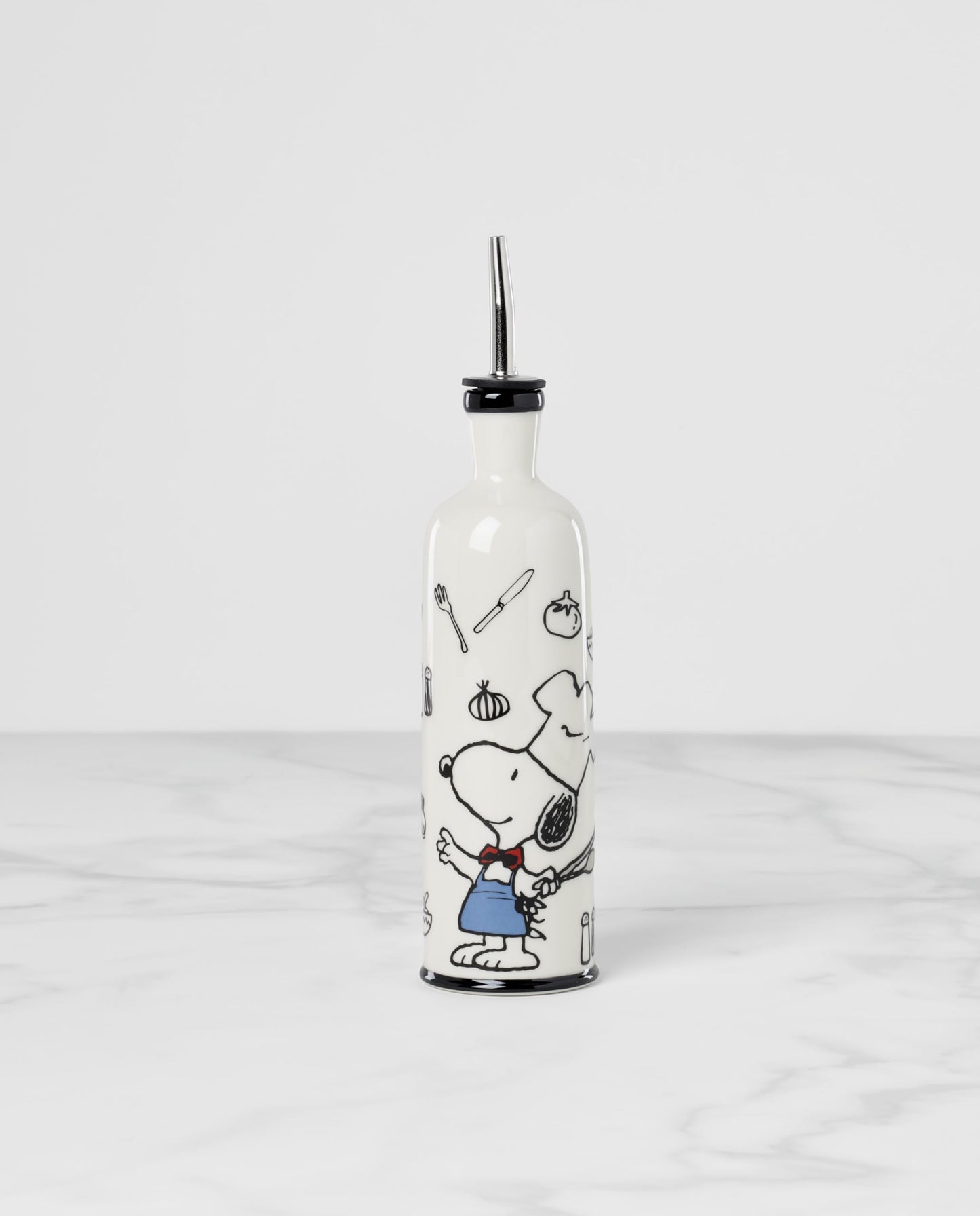 Lenox Home And Kitchen, Chef Snoopy Oil Bottle, Porcelain Material, Kitchen Gadgets, Oil Dispenser Bottle, Table Decor And Accessories, Snoopy Peanut Design, Home (White, 1 Piece, 11 Ounce Capcity)