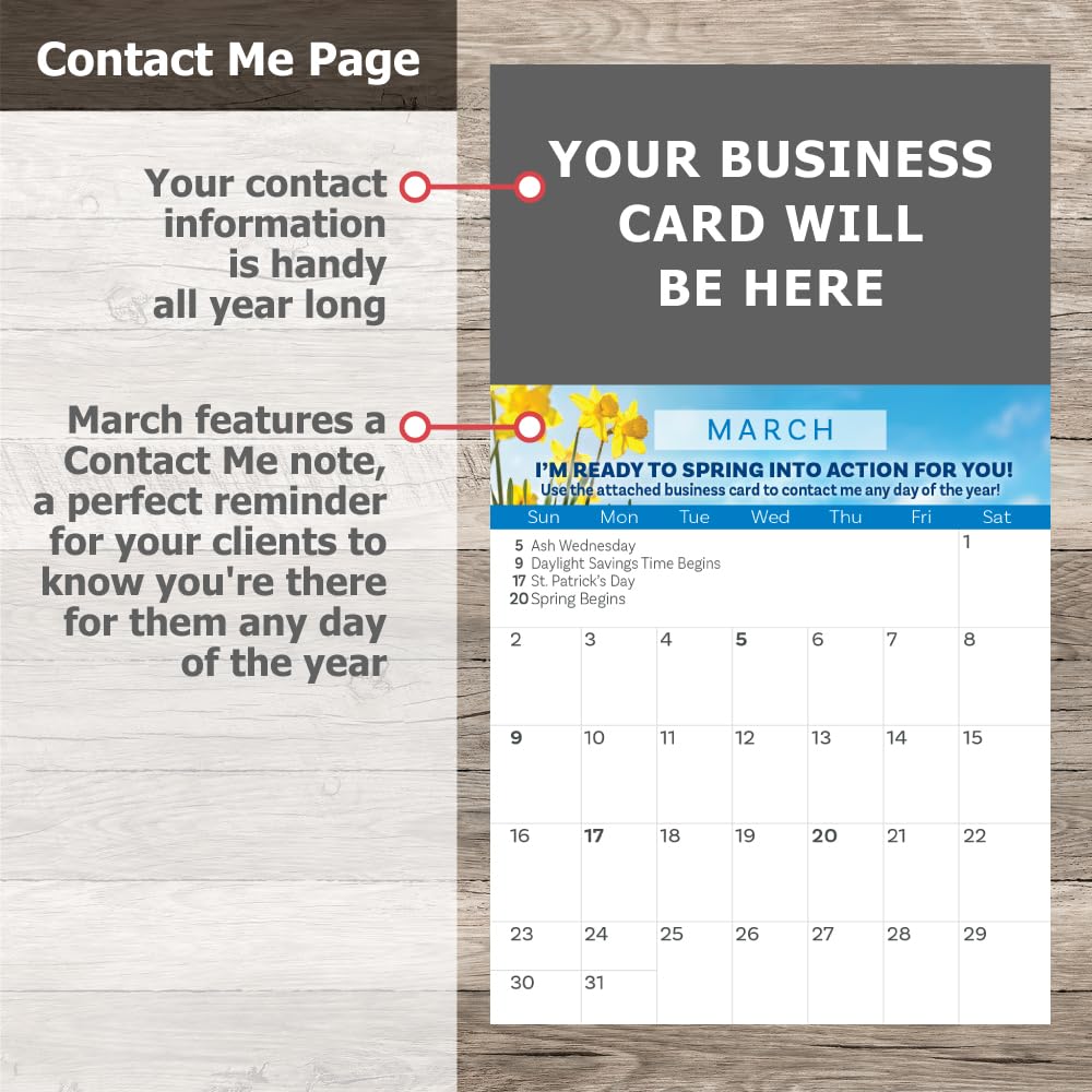 2025 Peel and Stick Magnetic Business Card Calendars, Box of 100, Includes Envelopes, Mail for 1oz Rate, Great Sales Marketing Tool (Season's Greetings)