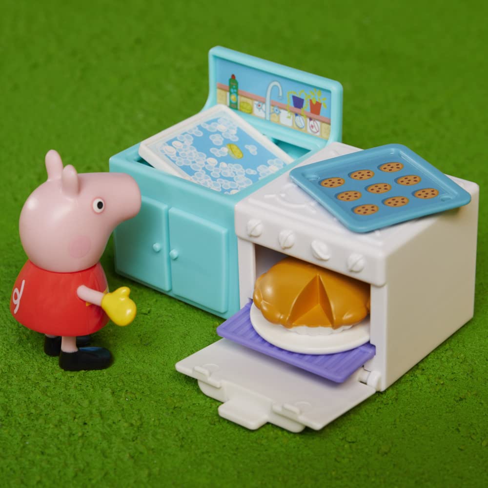 Peppa Pig Peppa’s Club Peppa Loves Baking Little Spaces Themed Preschool Toy, Includes 1 Figure and 5 Accessories, for Ages 3 and Up