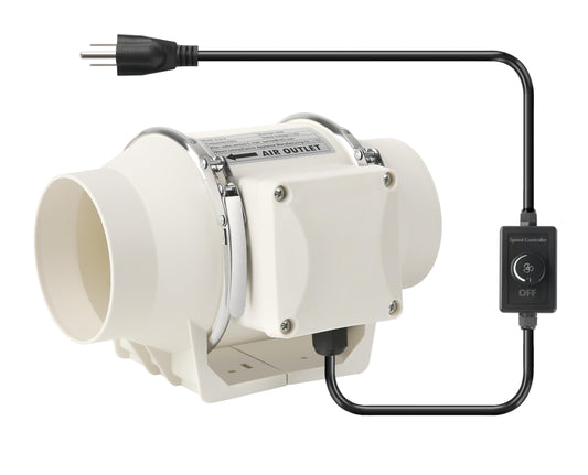 4 Inch Duct Fan Inline Fan Pipeline Pressurization Fan Ventilation Exhaust Fan with Speed Controller 282 CFM Duct Intake Fan High Efficiency Air Fan Copper Motor for Bathroom Grow Tents Hydroponics