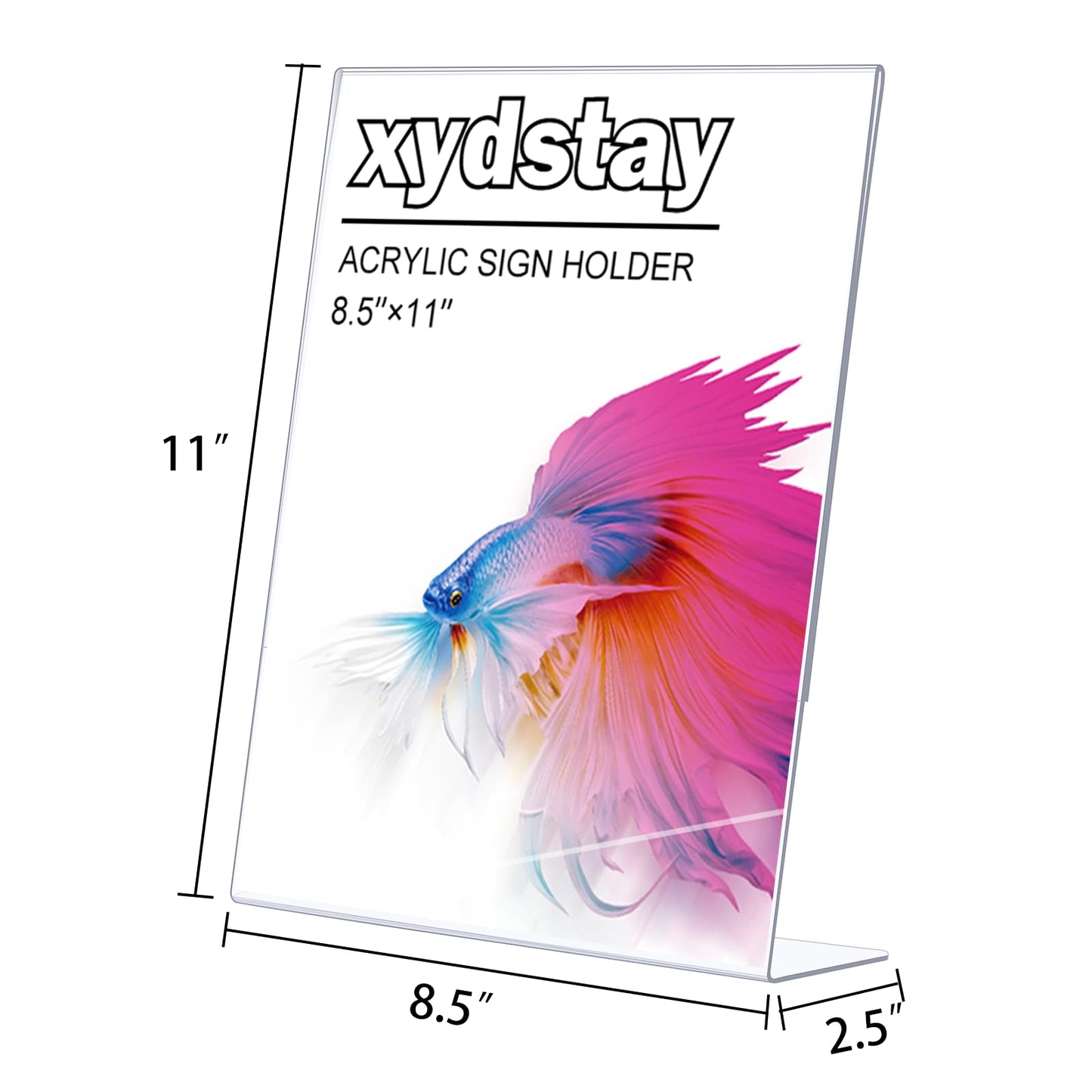 xydstay 12pack 8.5x11 Acrylic, L Shape Clear Plastic, Menu Holder, Unbreakable Table Sign Holder for Restaurant, Office, School, Store and Home Use