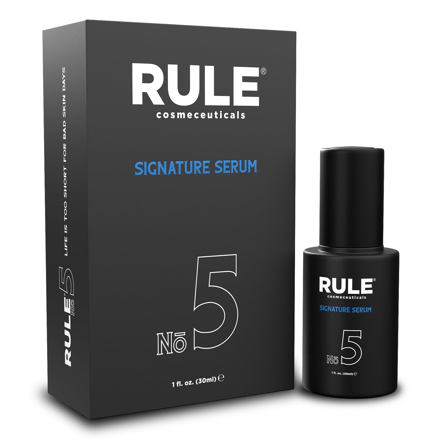 RULE Vitamin C Face Serum for Men with Hyaluronic Acid, Caviar & Niacinamide - Anti Aging Serum for Face Fine Lines, Wrinkles, Dark Spots, Brightening Skin - Antioxidant Facial Serum for Men, 1 Fl Oz