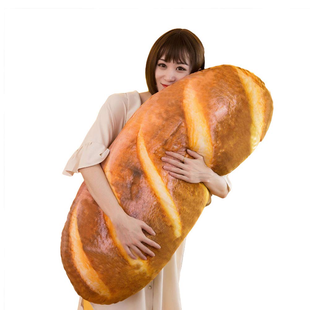 (100cm , Style1) - Levenkeness 3D Simulation Bread Shape Plush Pillow,Soft Butter Toast Bread Food Cushion Stuffed Toy for Home Decor 100cm