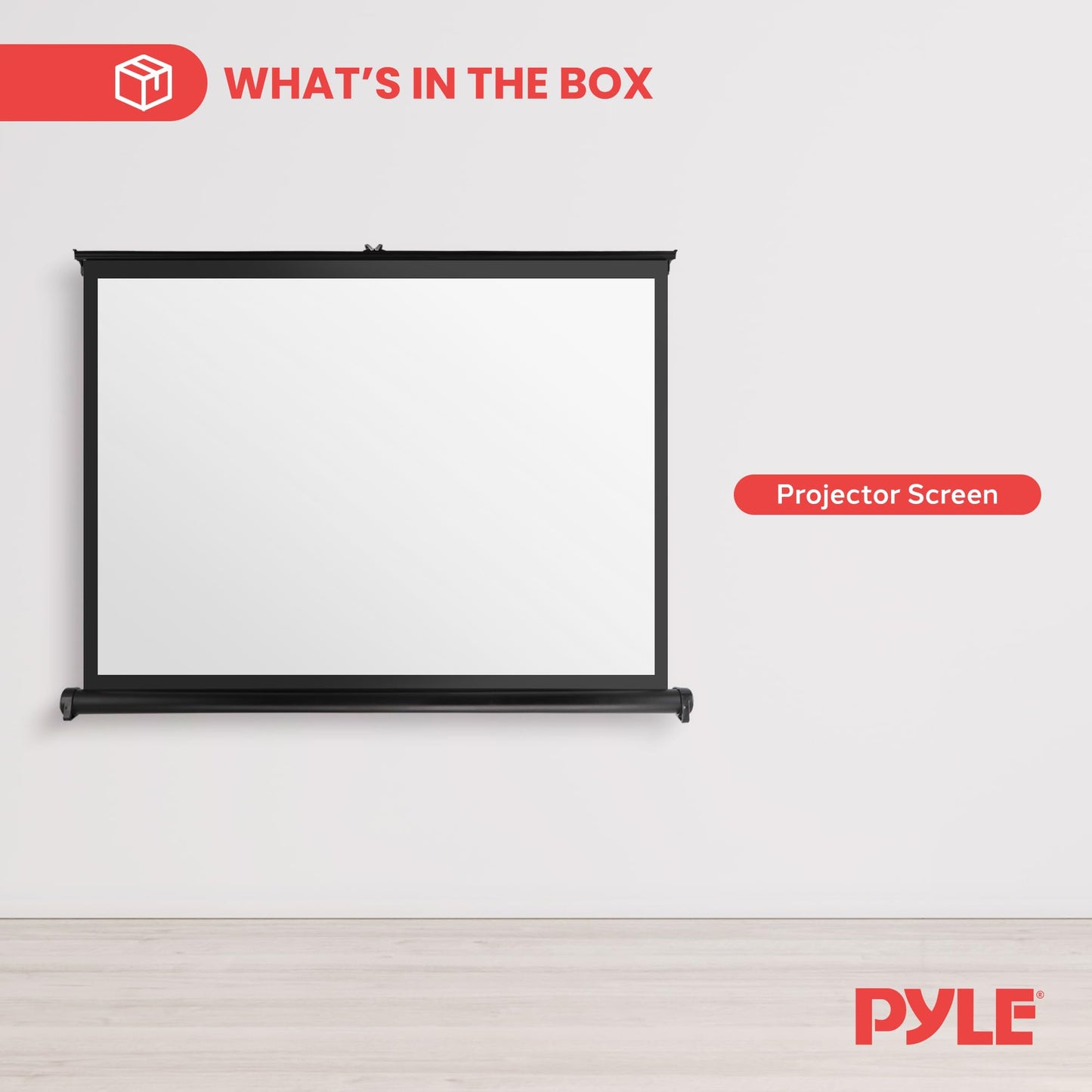 Pyle Portable Projector Screen - Mobile Projection Screen Stand, Lightweight Carry & Durable Easy Pull Out System for Schools Meeting Conference Indoor Outdoor Use, 40 Inch (PRJTP46), White