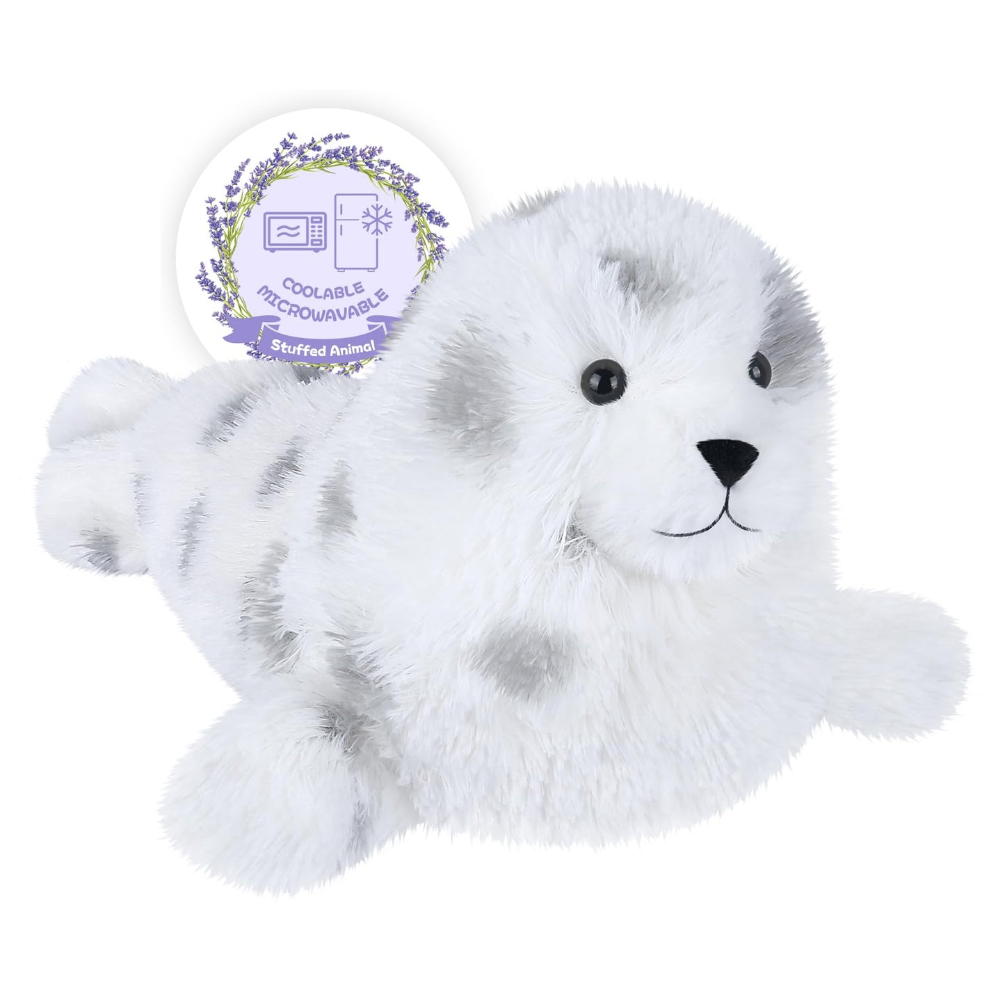 SuzziPals Heatable & Coolable Seal Stuffed Animal, Microwavable Stuffed Animal Heating Pad for Cramps & Pain, Chubby Seal Plushie for Anxiety & Stress Relief, Seal Gift for Kids & Aldults