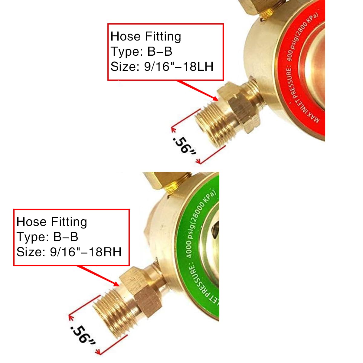 KOLENSA Dual Welding Gas Gauges, Oxygen (CGA-540) Acetylene (CGA-200) Regulators Combo (2 PCS), Full Brass Kit for Portable Tanks Compatible with Victor Torch Cutting