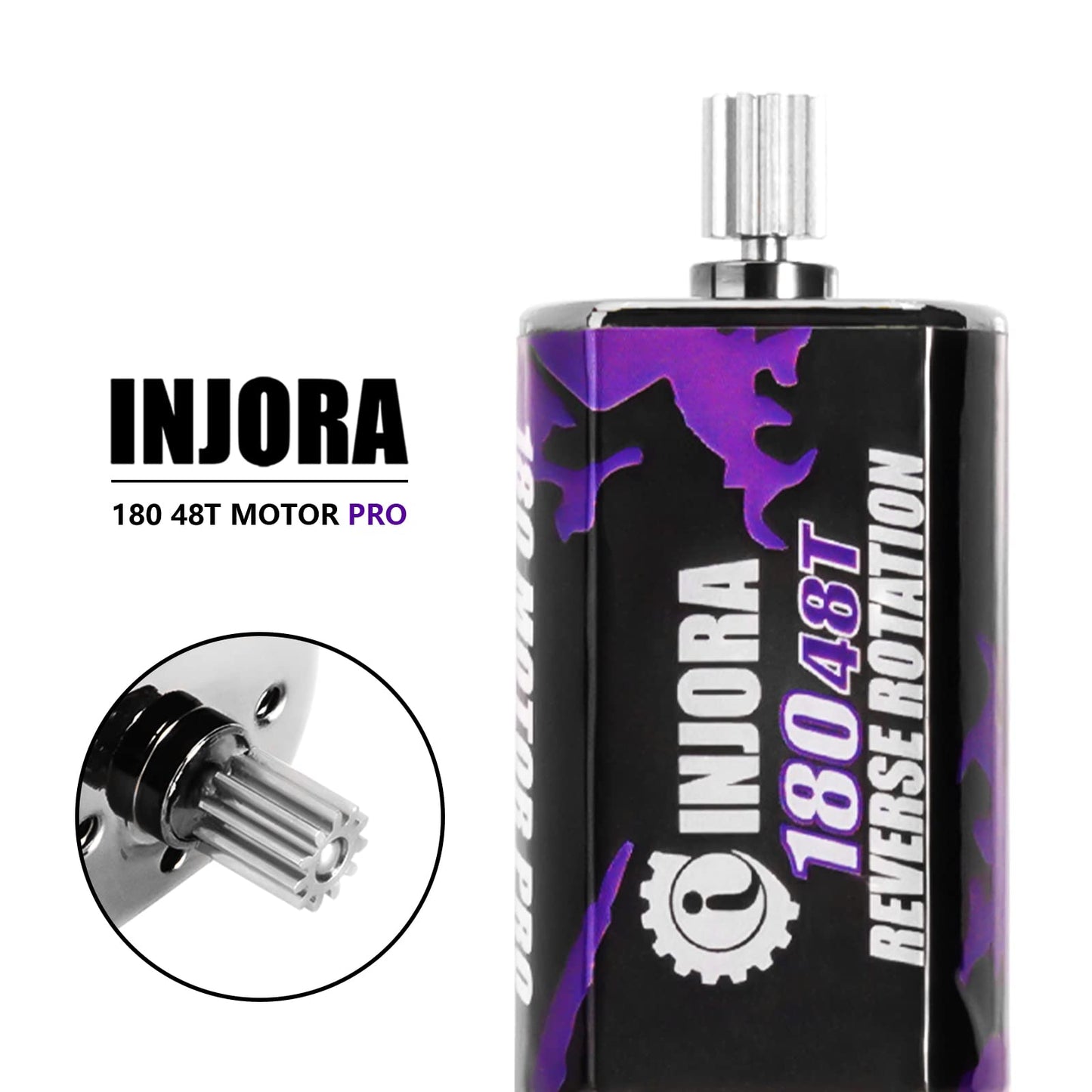 INJORA 180 Pro 48T Motor and Transmission Gearbox with Low Range Steel Gear for 1/18 TRX4M Upgrade Parts, 70g